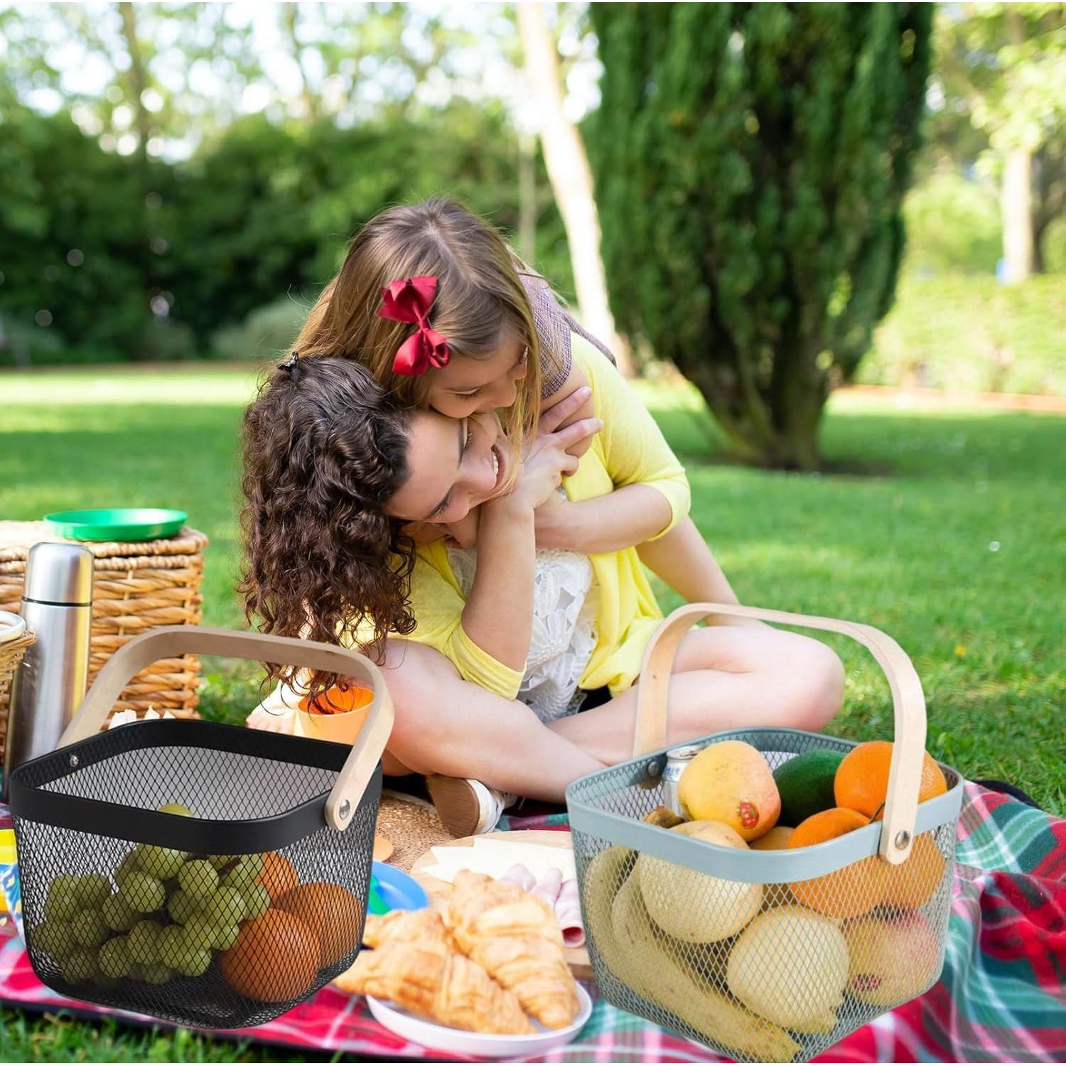 Cesta de Picnic Cheardia 2 Pack Malla Acero Azul 39.9x24.1cm