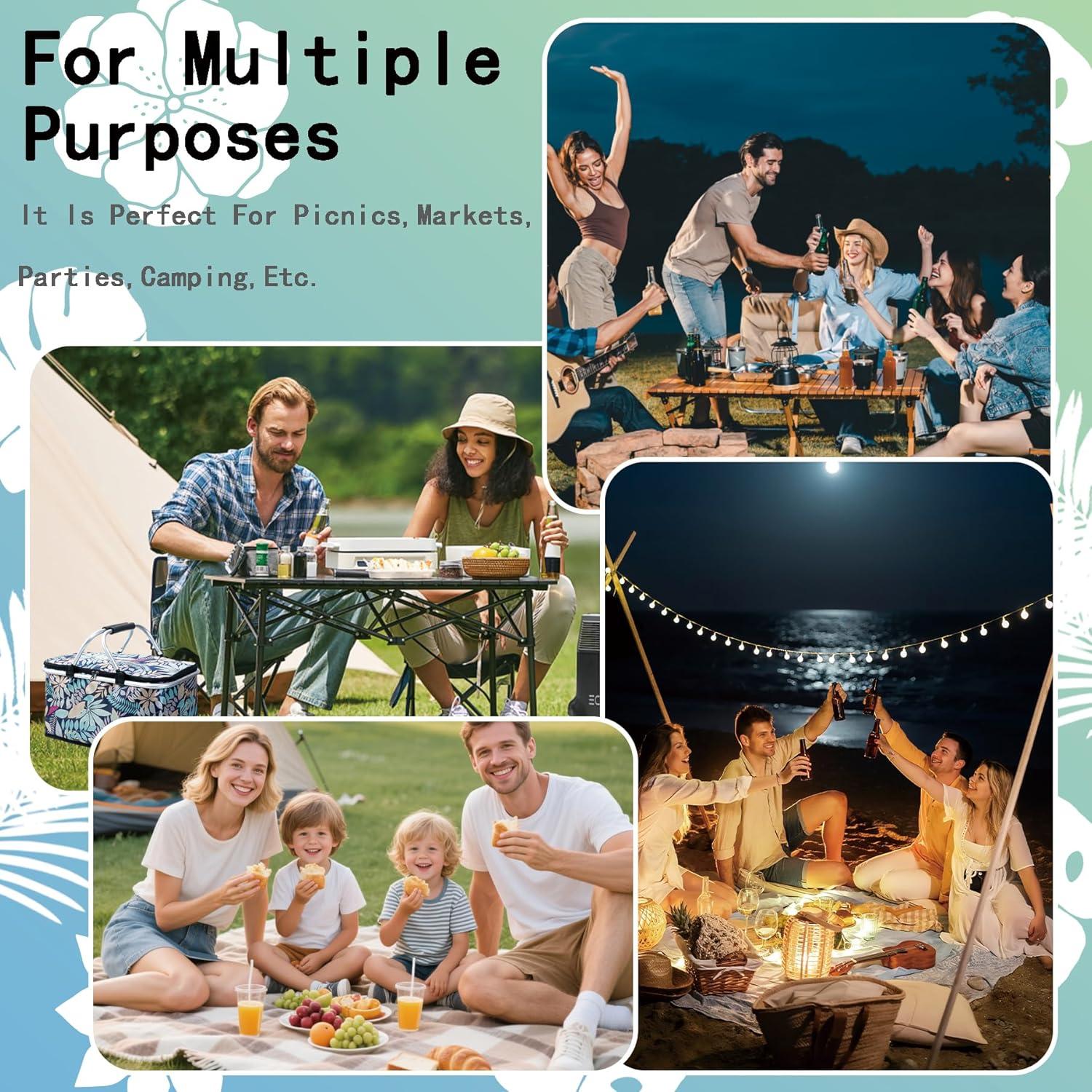 Cesta de Picnic Aislada Aikolesa 25L Verde Plegable