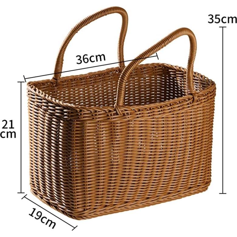 Cesta de Picnic de Mimbre SEWACC 36x35x19cm Marrón