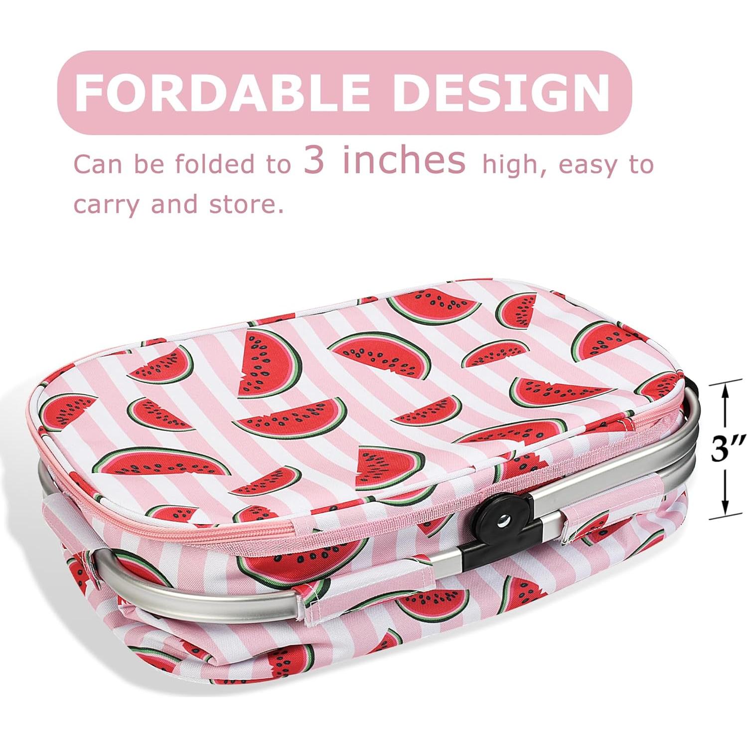 Cesta de Picnic Aislada Tirrinia 34L Rosa Resistente al Agua