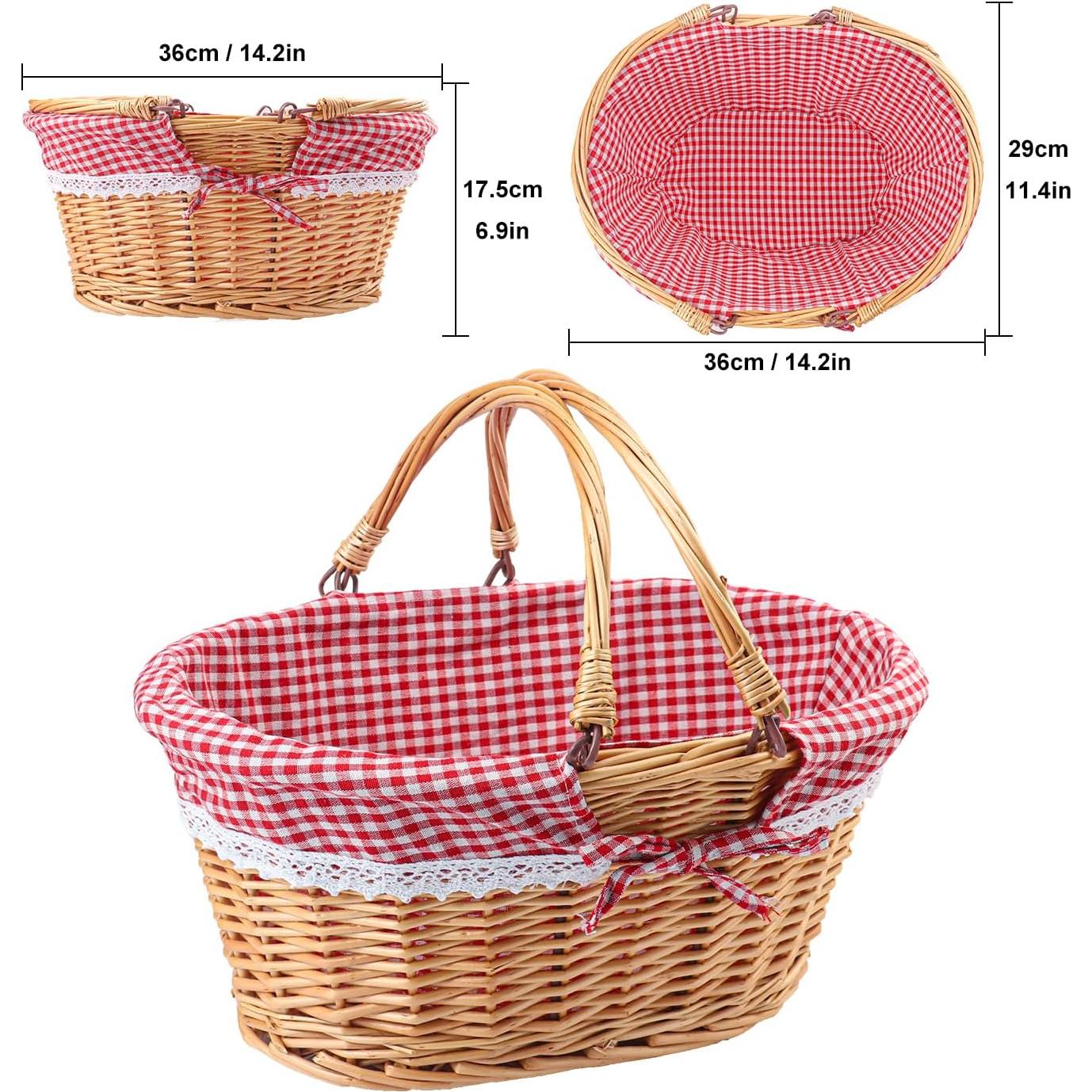 Cesta de Mimbre Natural Geytetqi 36.1x29.9x17 cm con Forro