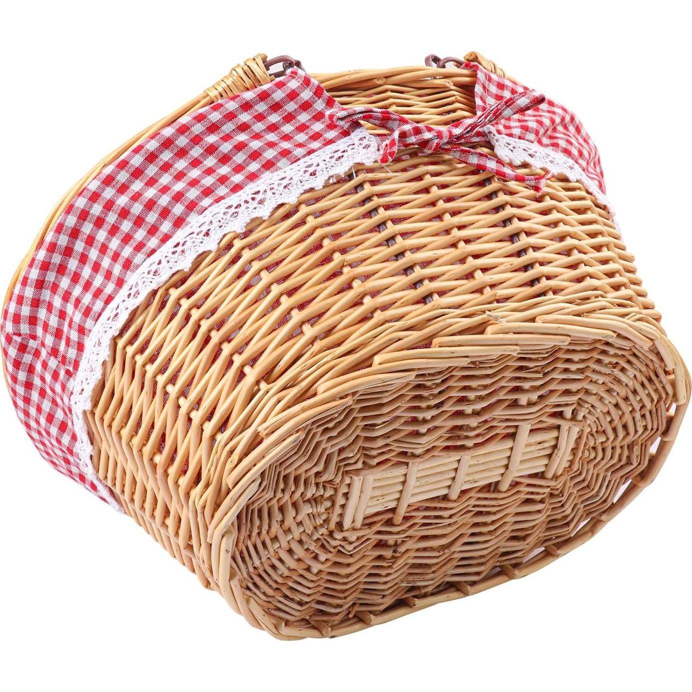 Cesta de Mimbre Natural Geytetqi 36.1x29.9x17 cm con Forro