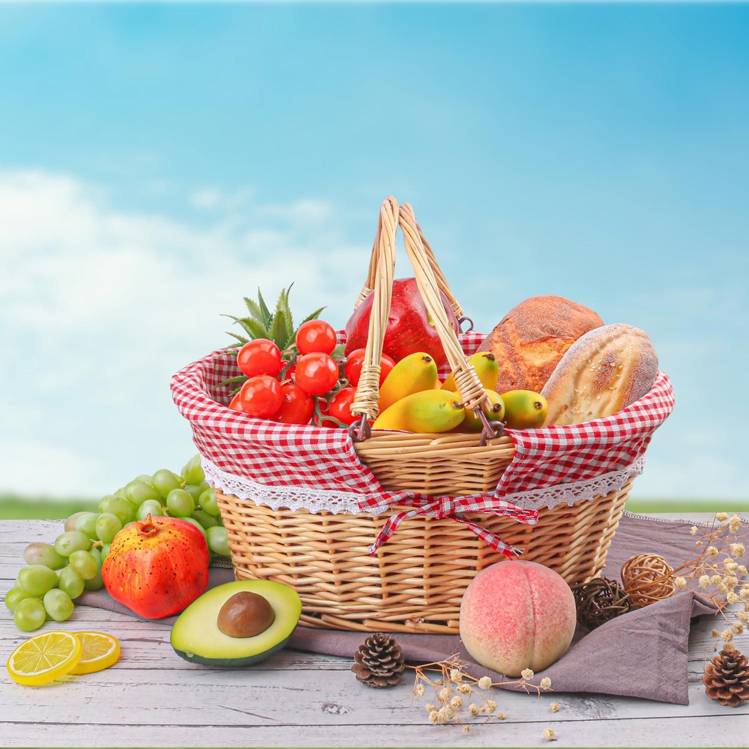 Cesta de Mimbre Natural Geytetqi 36.1x29.9x17 cm con Forro