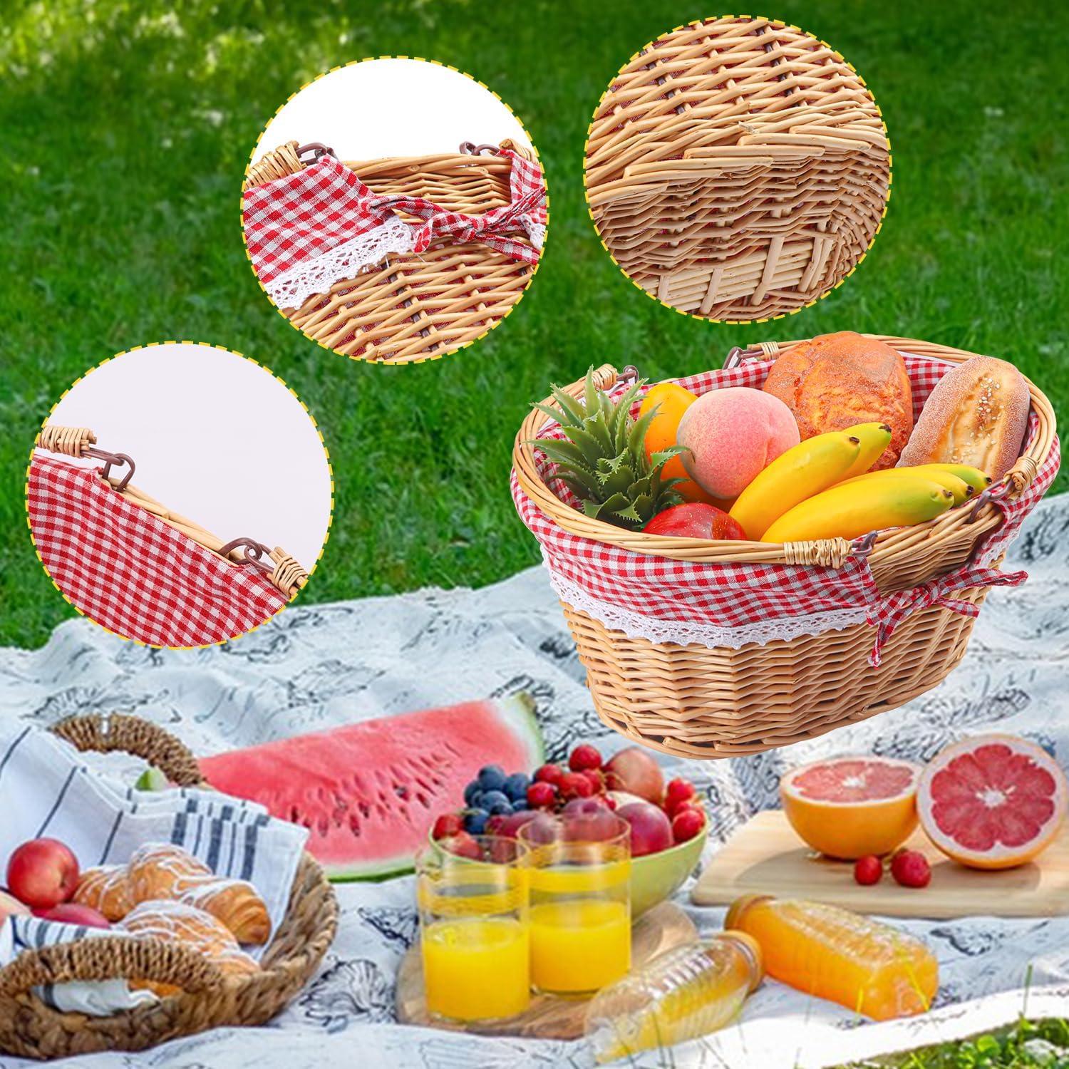 Cesta de Mimbre Natural Geytetqi 36.1x29.9x17 cm con Forro