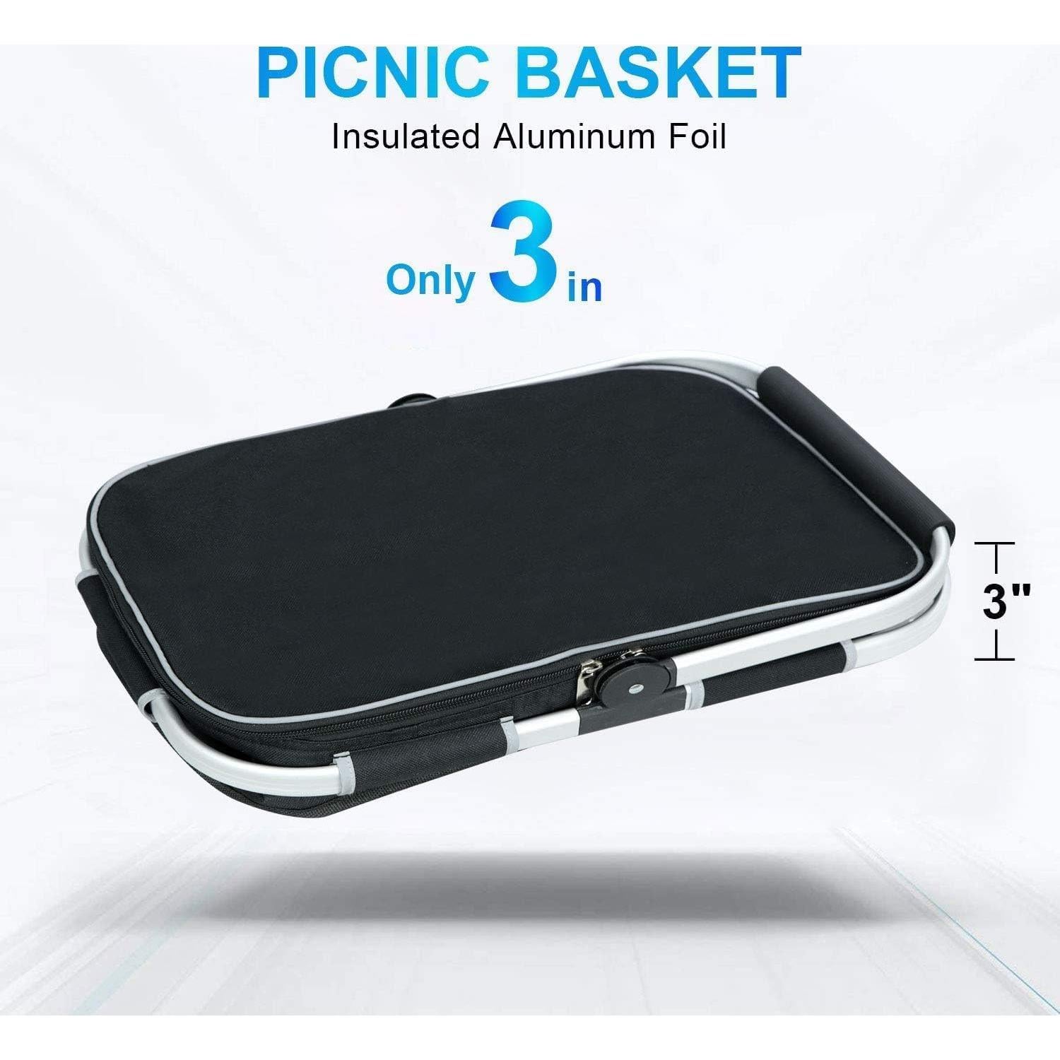 Canasta de Picnic Plegable Aislada 30L SNBBGT Negra