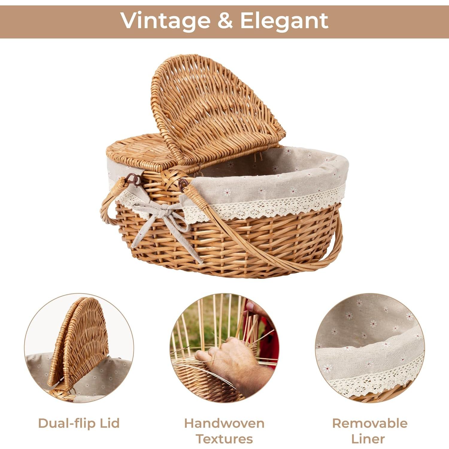 Cesta de Picnic de Mimbre GRANNY SAYS para 2 con Forro Lavable