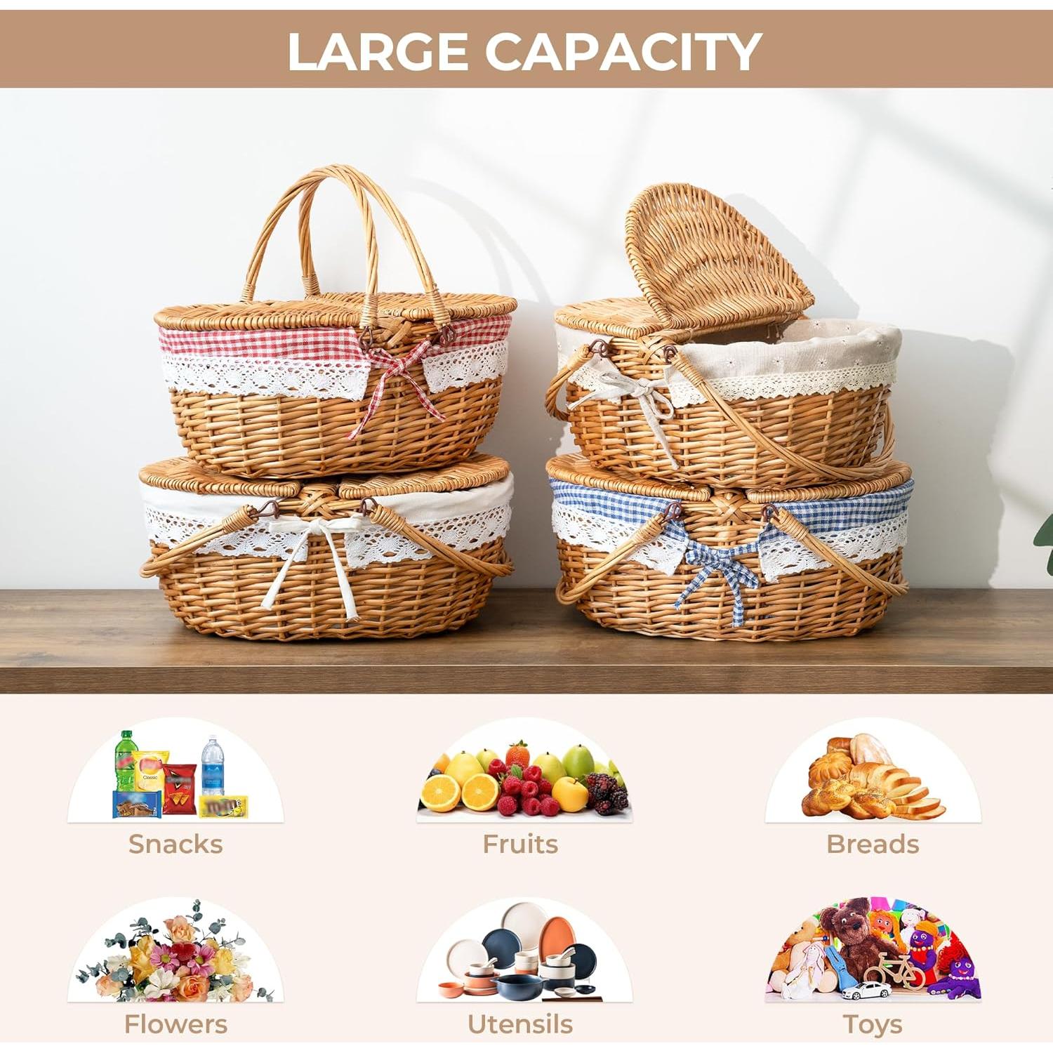 Cesta de Picnic de Mimbre GRANNY SAYS para 2 con Forro Lavable