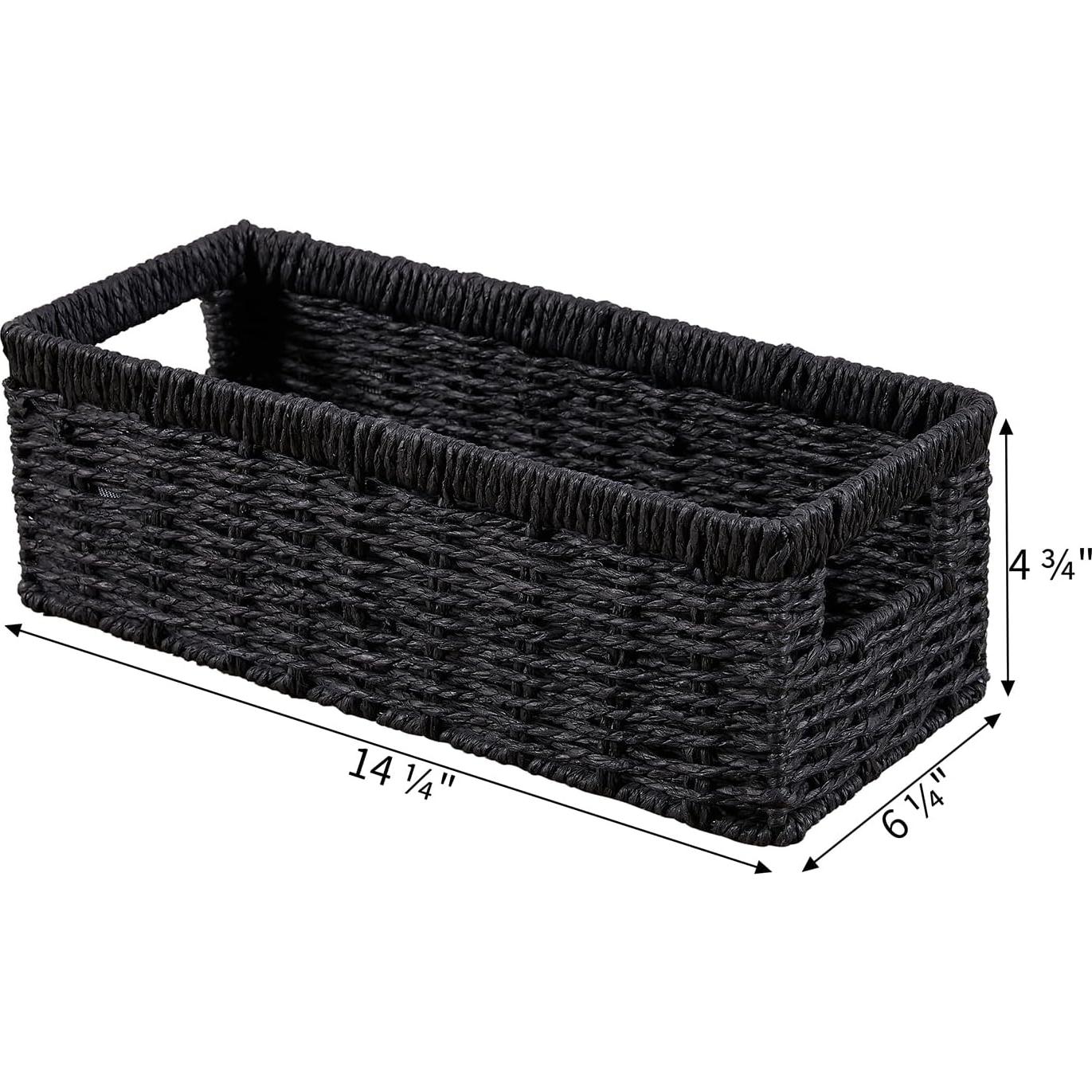 Cesta de Almacenamiento Vagusicc - Juego de 2, Negro, 36.2x15.9x12.1 cm