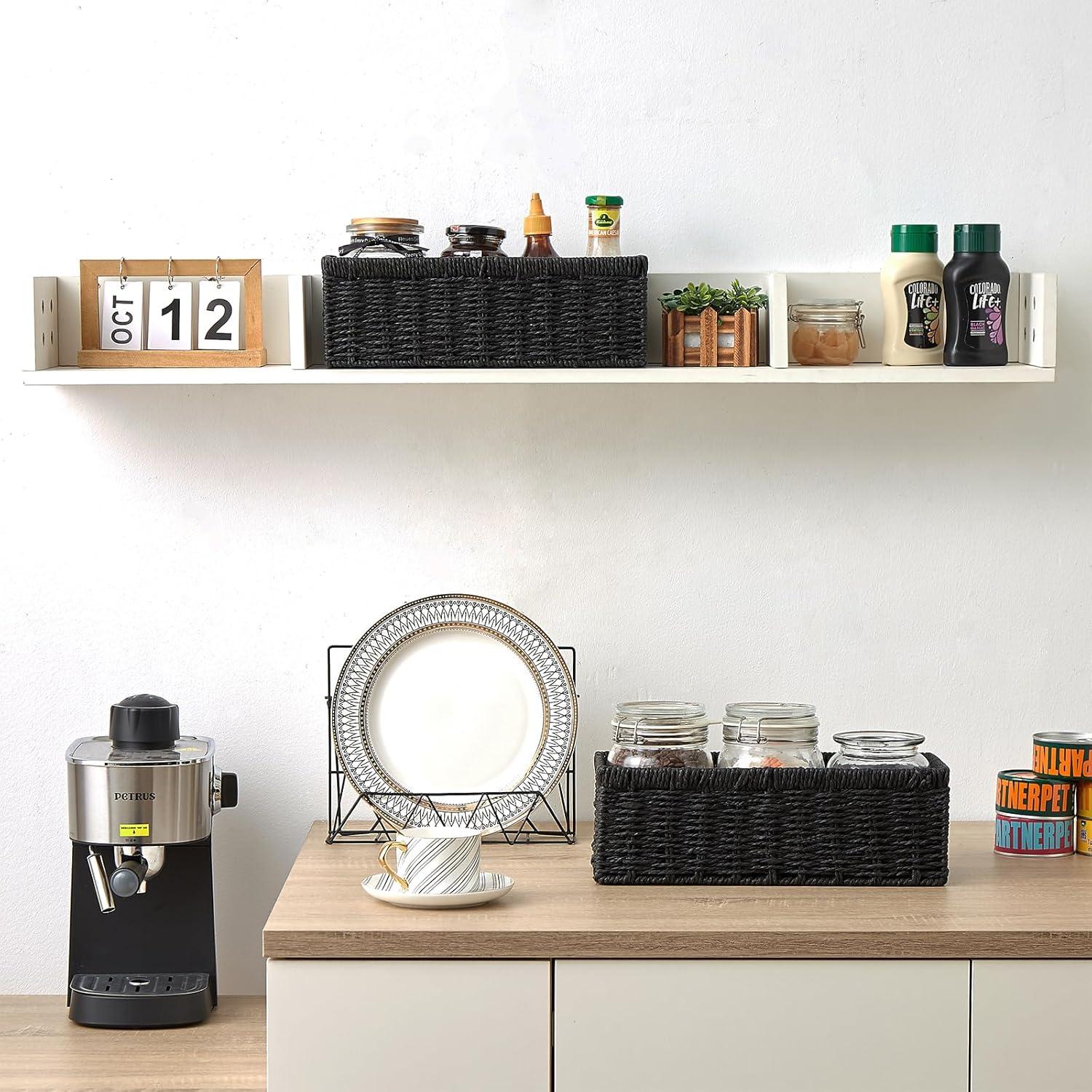 Cesta de Almacenamiento Vagusicc - Juego de 2, Negro, 36.2x15.9x12.1 cm