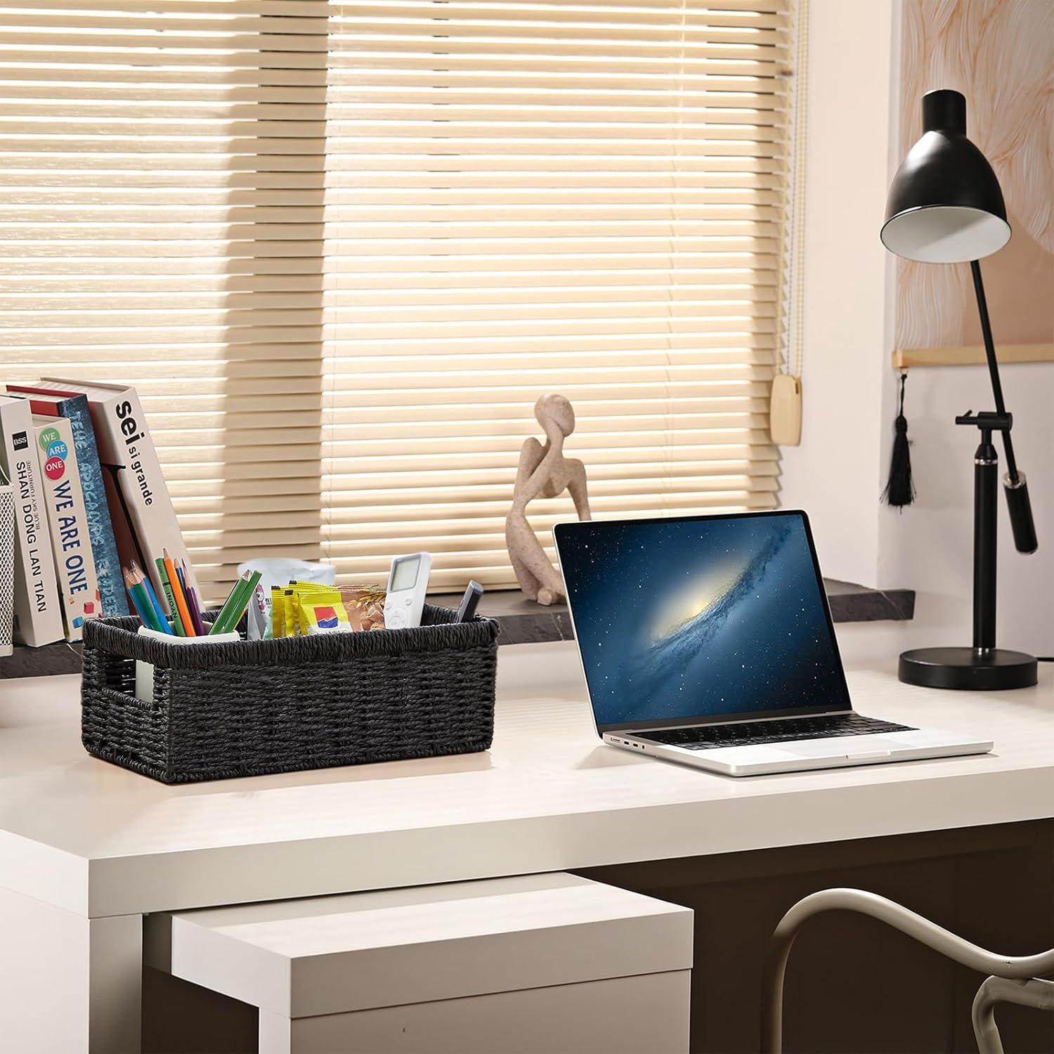 Cesta de Almacenamiento Vagusicc - Juego de 2, Negro, 36.2x15.9x12.1 cm