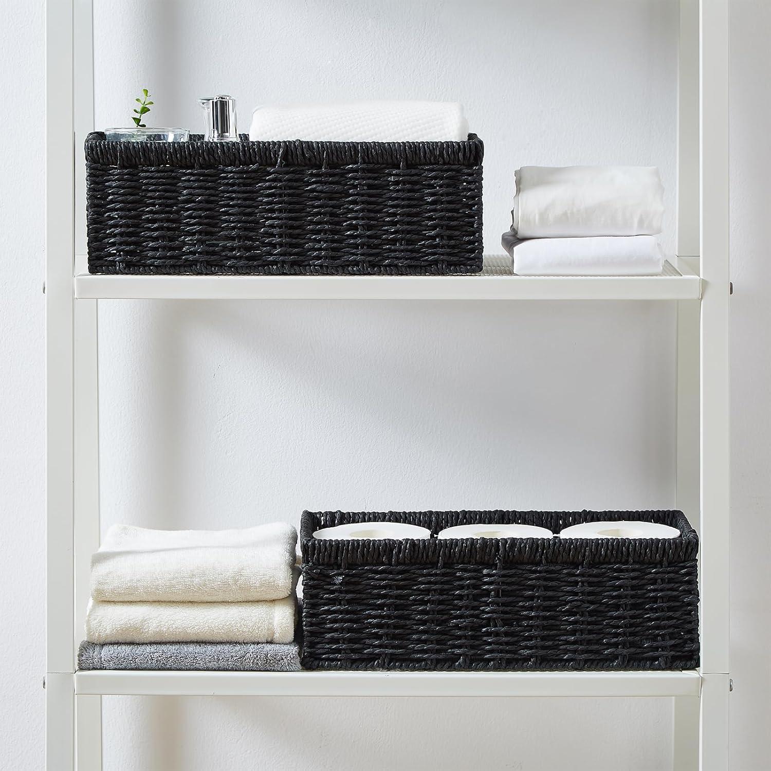 Cesta de Almacenamiento Vagusicc - Juego de 2, Negro, 36.2x15.9x12.1 cm