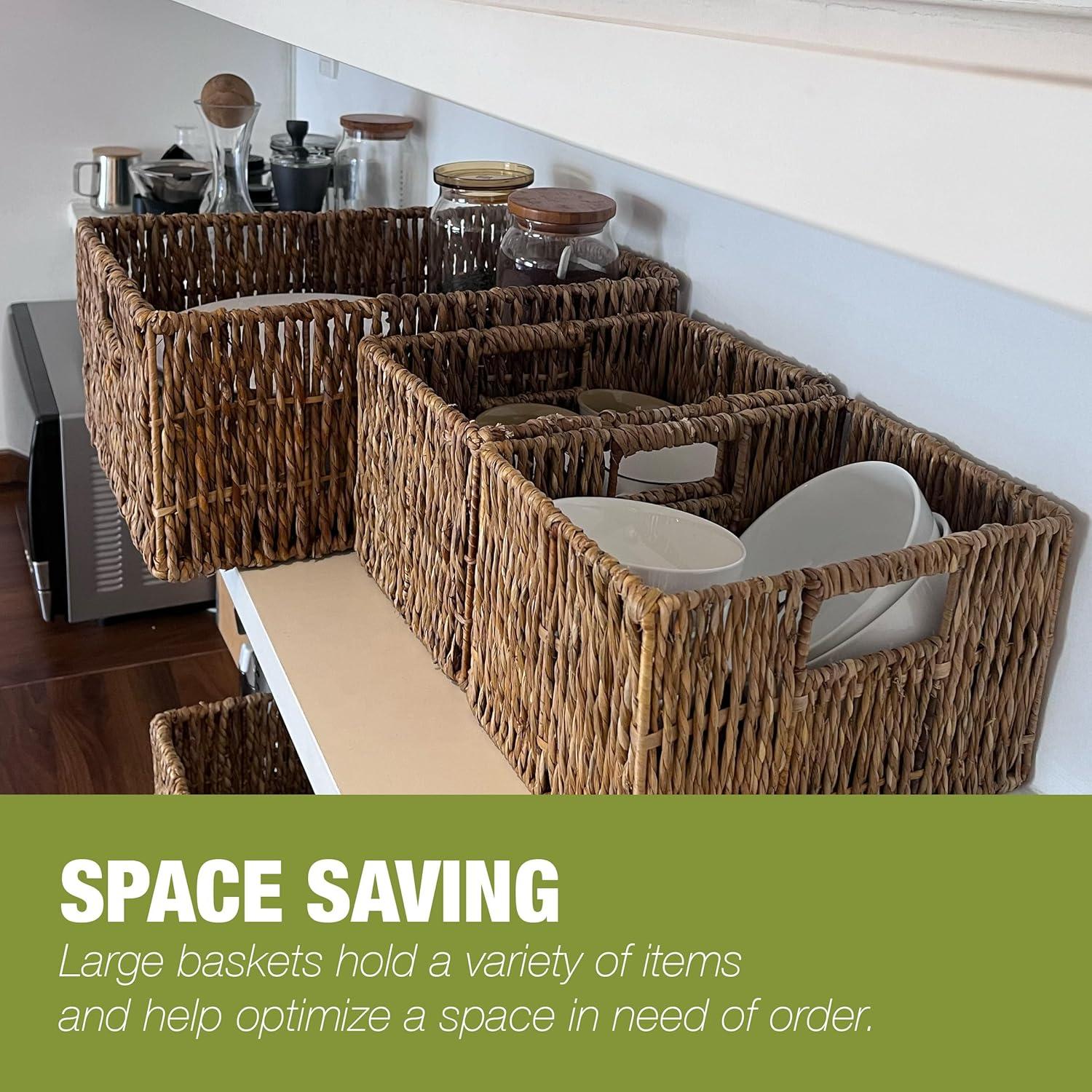 Juego de Cestas de Mimbre GREEN ALLUVIUM - 1 Grande + 2 Pequeñas