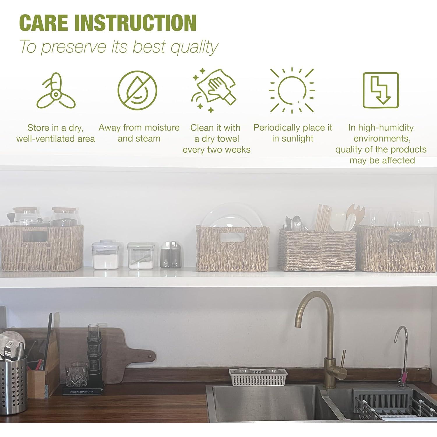 Juego de Cestas de Mimbre GREEN ALLUVIUM - 1 Grande + 2 Pequeñas