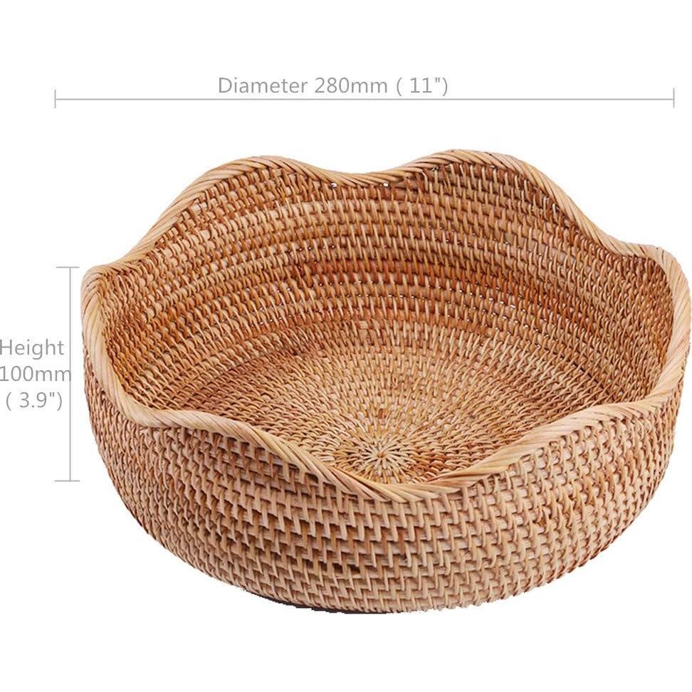Cesta Redonda de Ratán Amololo 28 cm para Frutas y Snacks