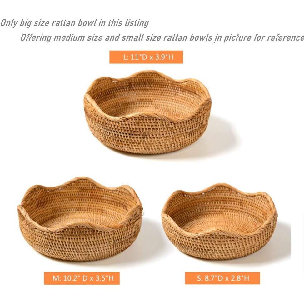 Cesta Redonda de Ratán Amololo 28 cm para Frutas y Snacks