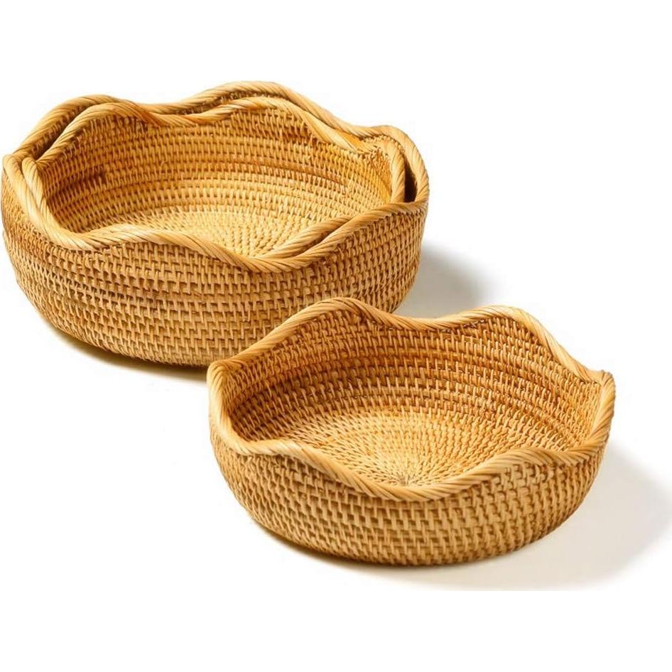 Cesta Redonda de Ratán Amololo 28 cm para Frutas y Snacks