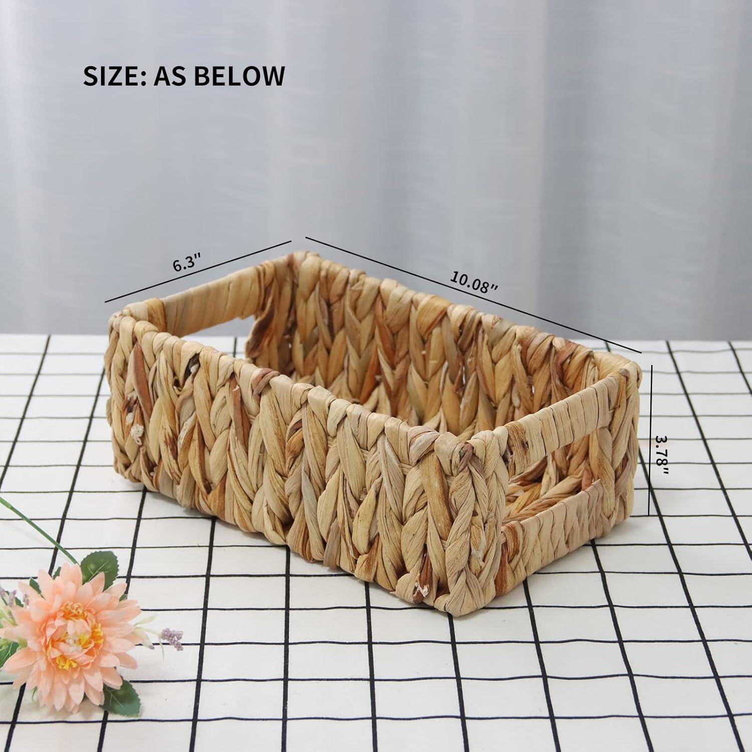 Cesta de Juncos de Agua YAHUAN Rectangular 25.6x16x9.6 cm