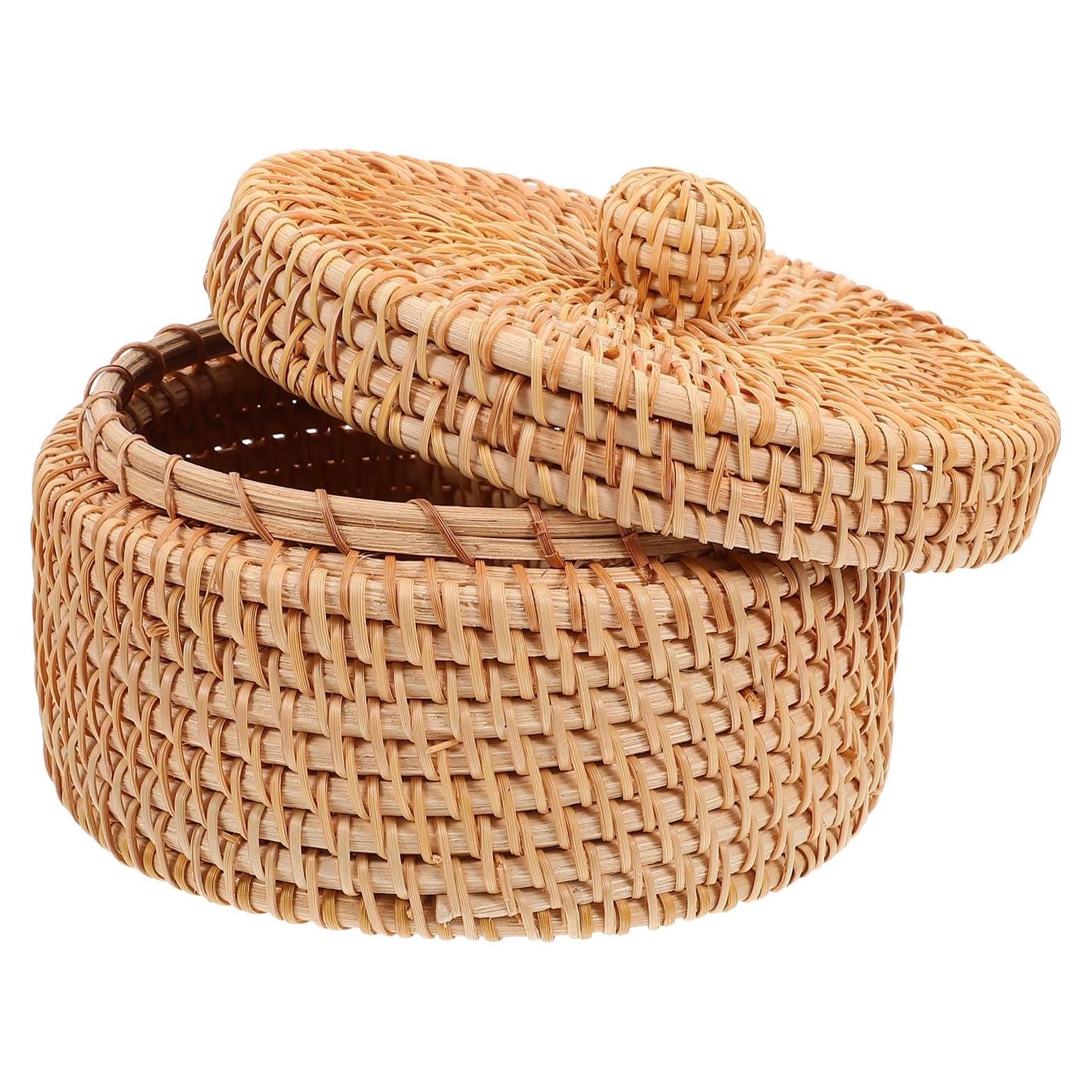 Cesta de Almacenamiento Redonda Cabilock con Tapa 15x8cm