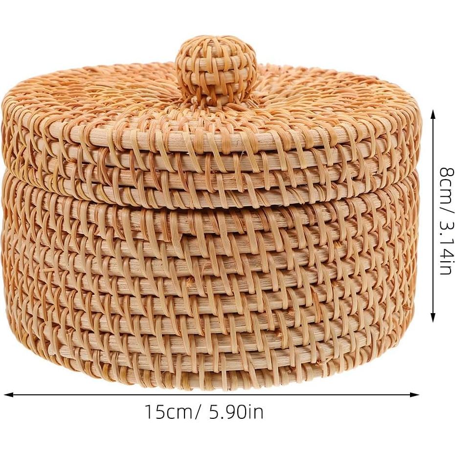 Cesta de Almacenamiento Redonda Cabilock con Tapa 15x8cm