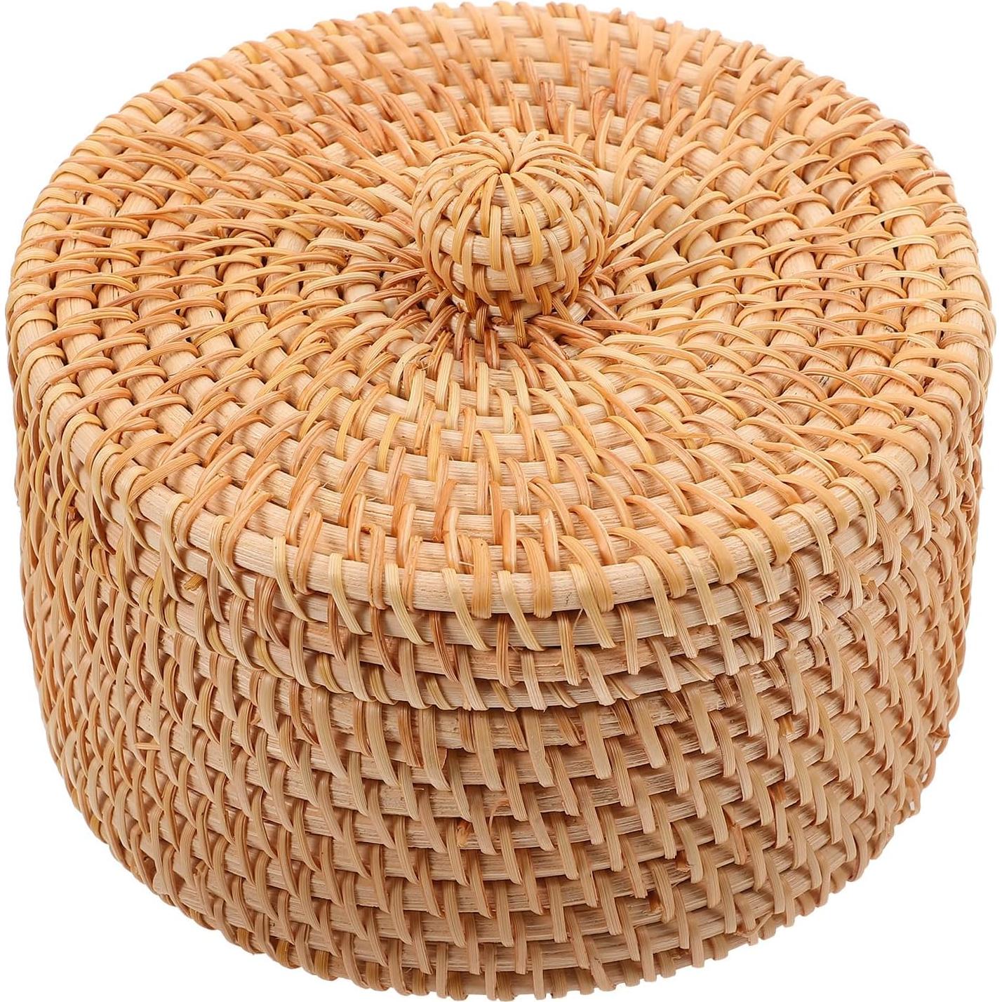 Cesta de Almacenamiento Redonda Cabilock con Tapa 15x8cm