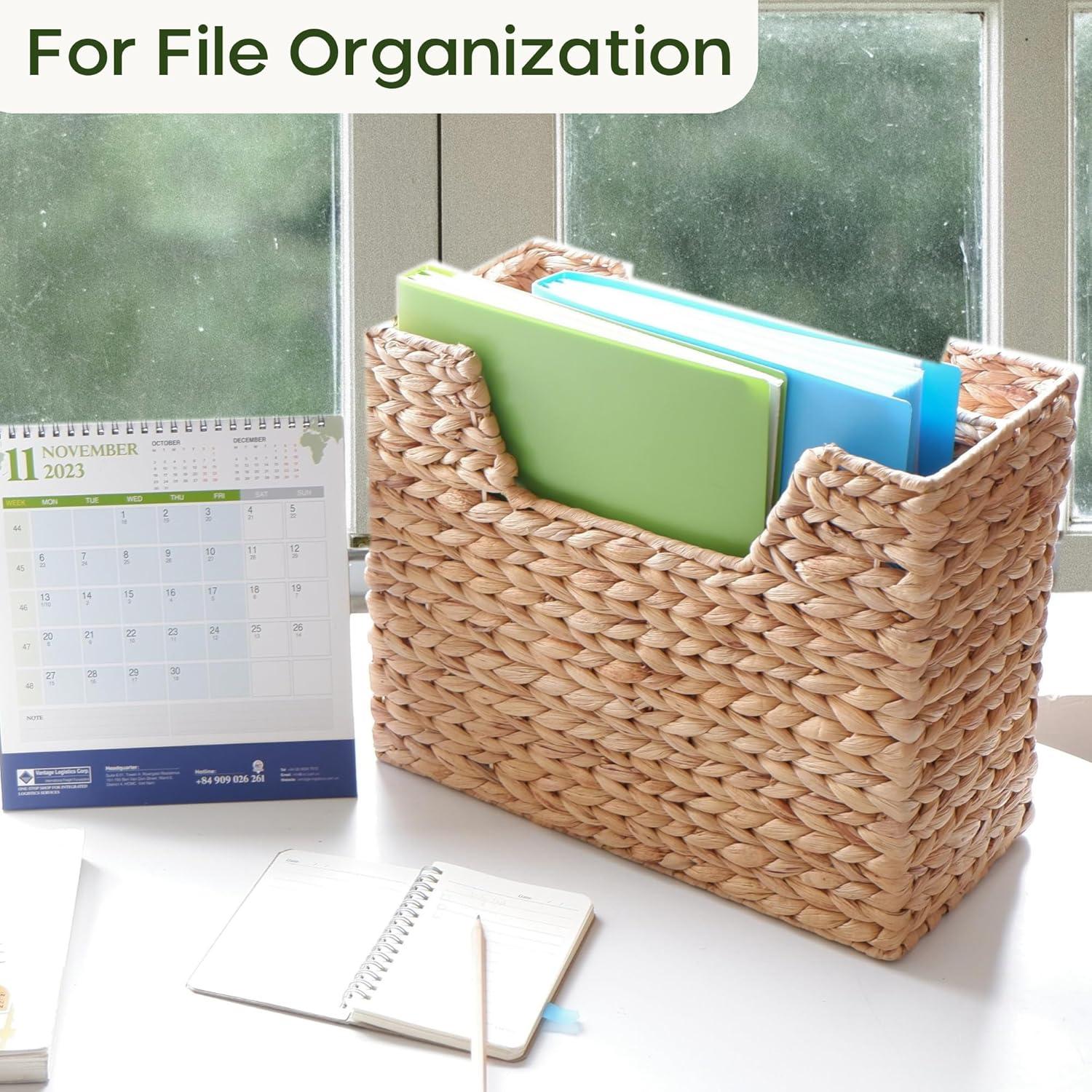 Cesta de Revistas de Mimbre Chi An Home 35.88x29 cm