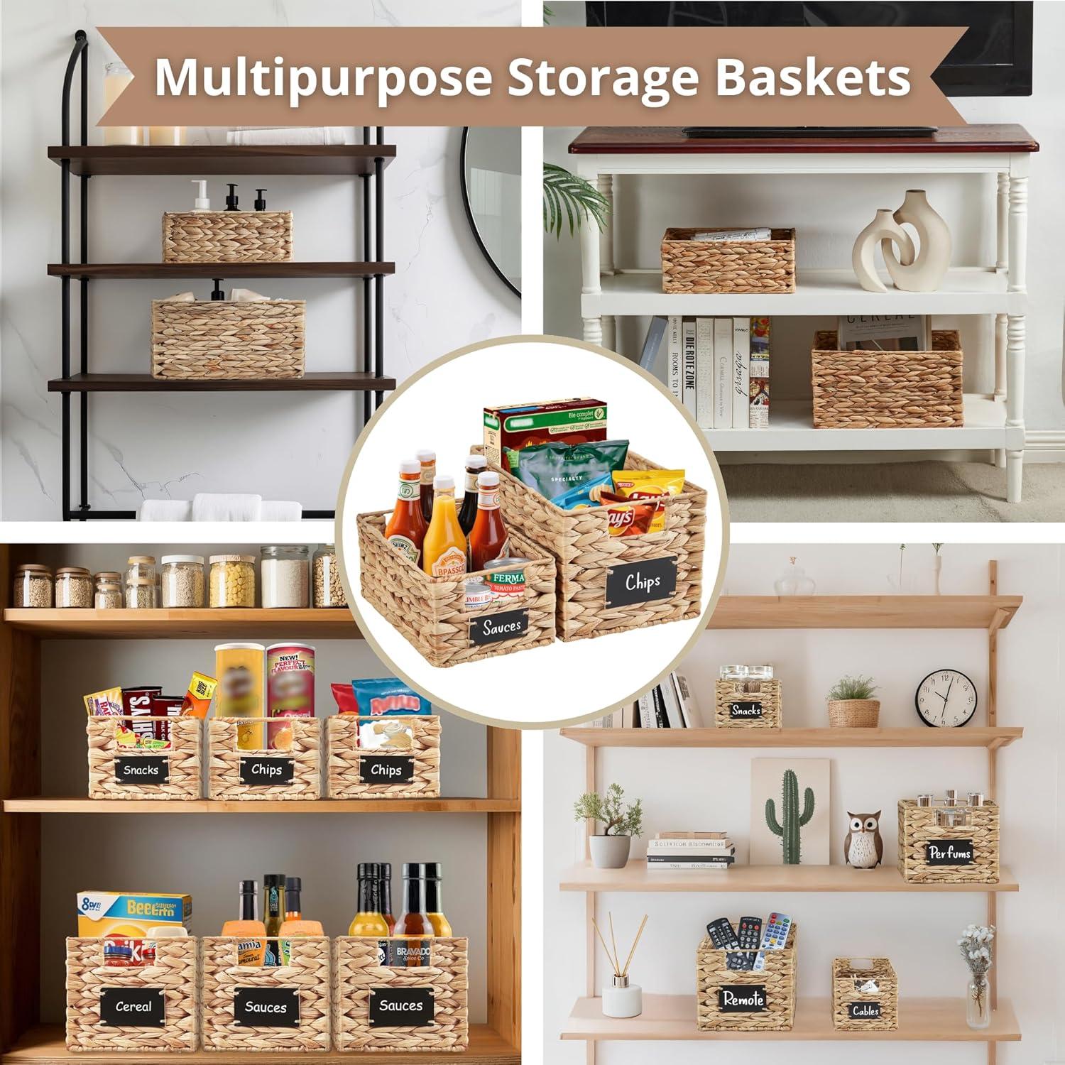 Cestas de Almacenamiento DECOMOMO - Juego de 2 de Jacinto de Agua