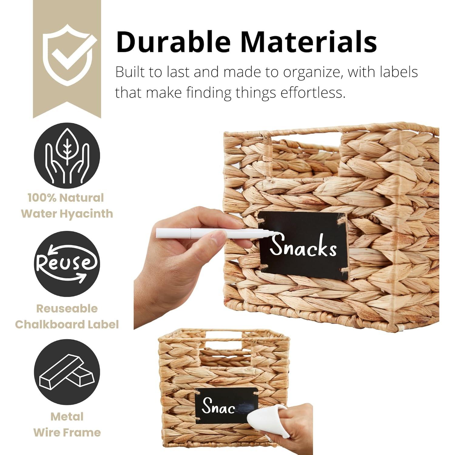 Cestas de Almacenamiento DECOMOMO - Juego de 2 de Jacinto de Agua