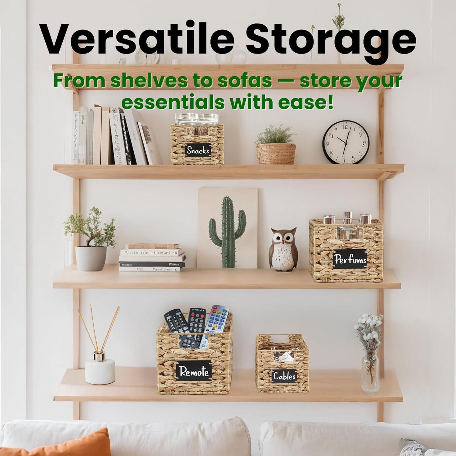 Cestas de Almacenamiento DECOMOMO - Juego de 2 de Jacinto de Agua