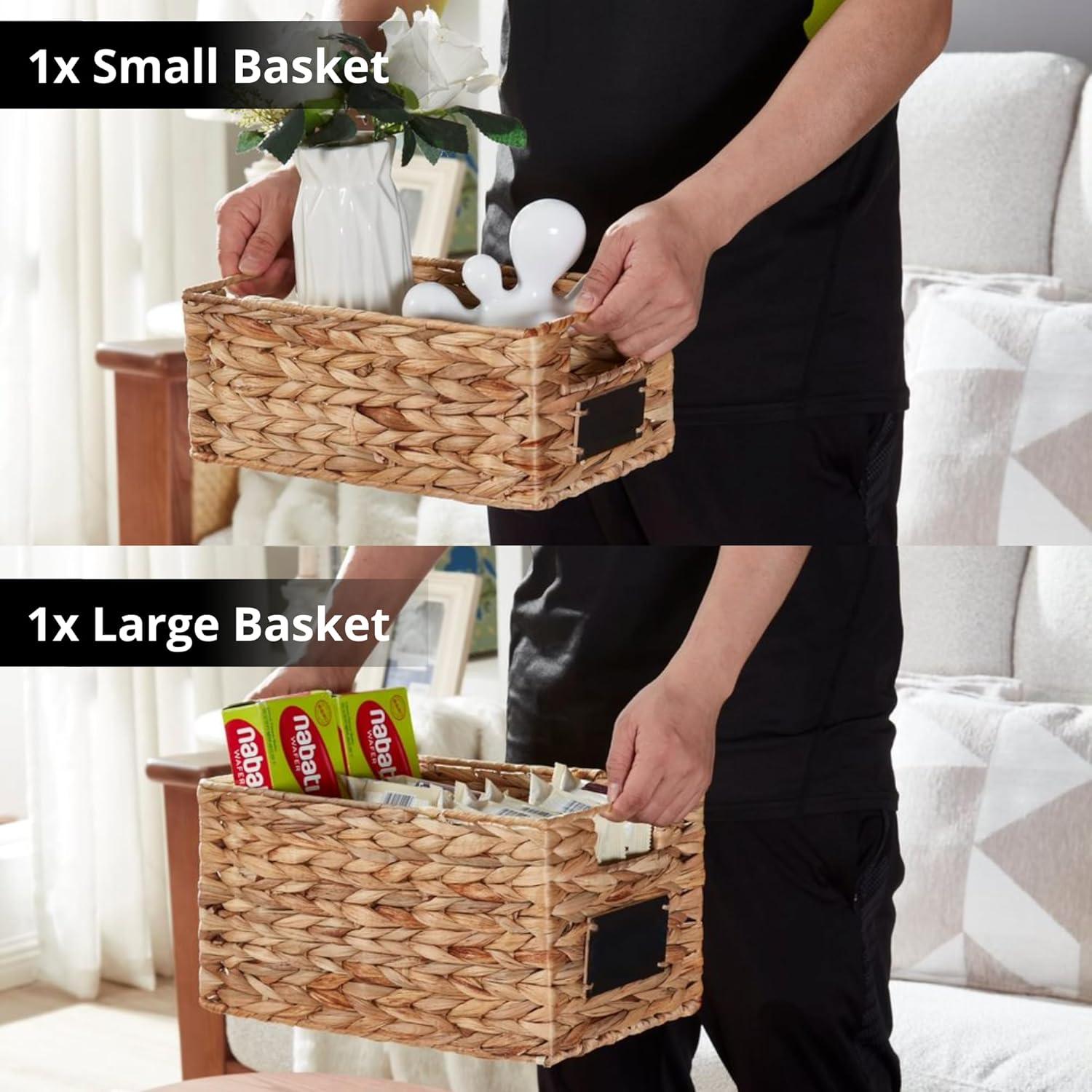 Cestas de Almacenamiento DECOMOMO - Juego de 2 de Jacinto de Agua