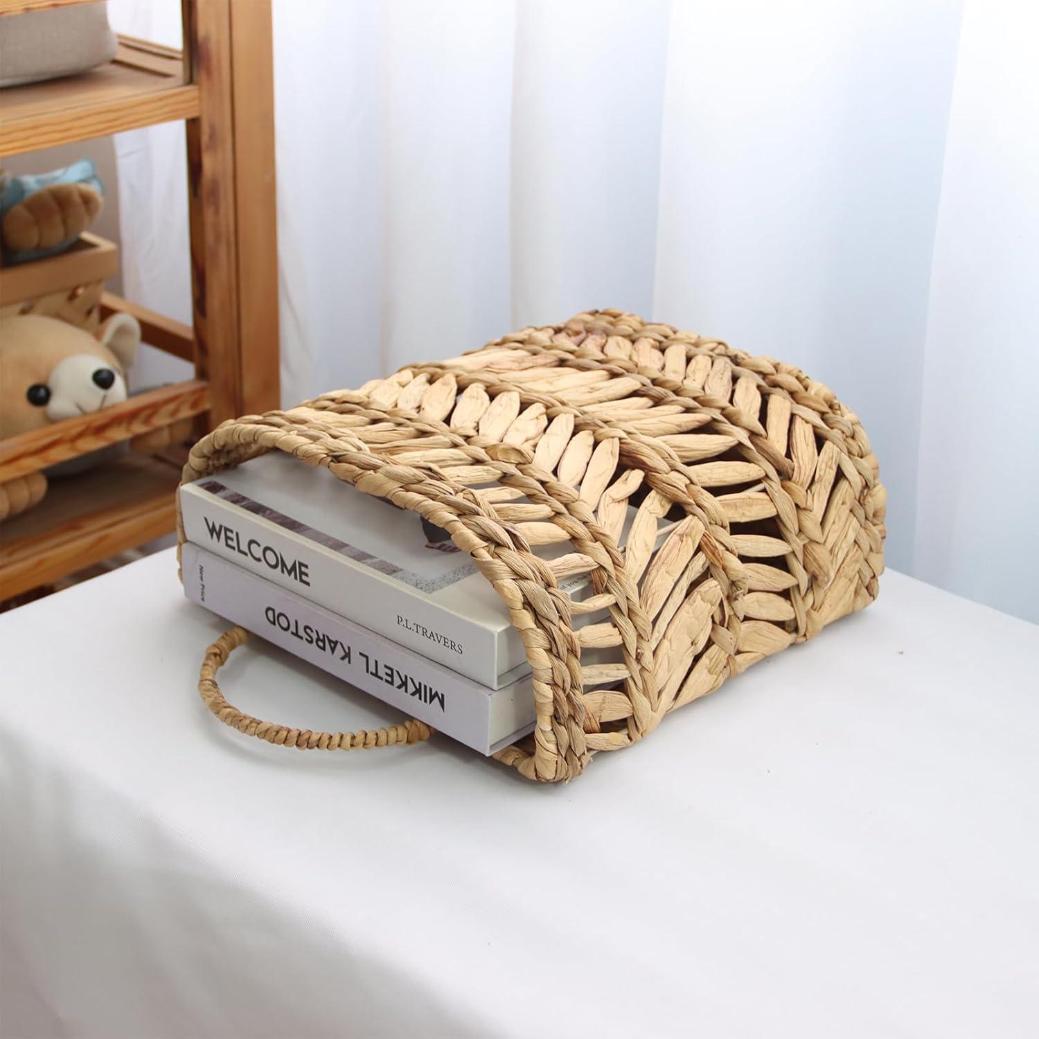 Cesta Colgante de Mimbre Natural CHANGMAN 30x30x12 cm