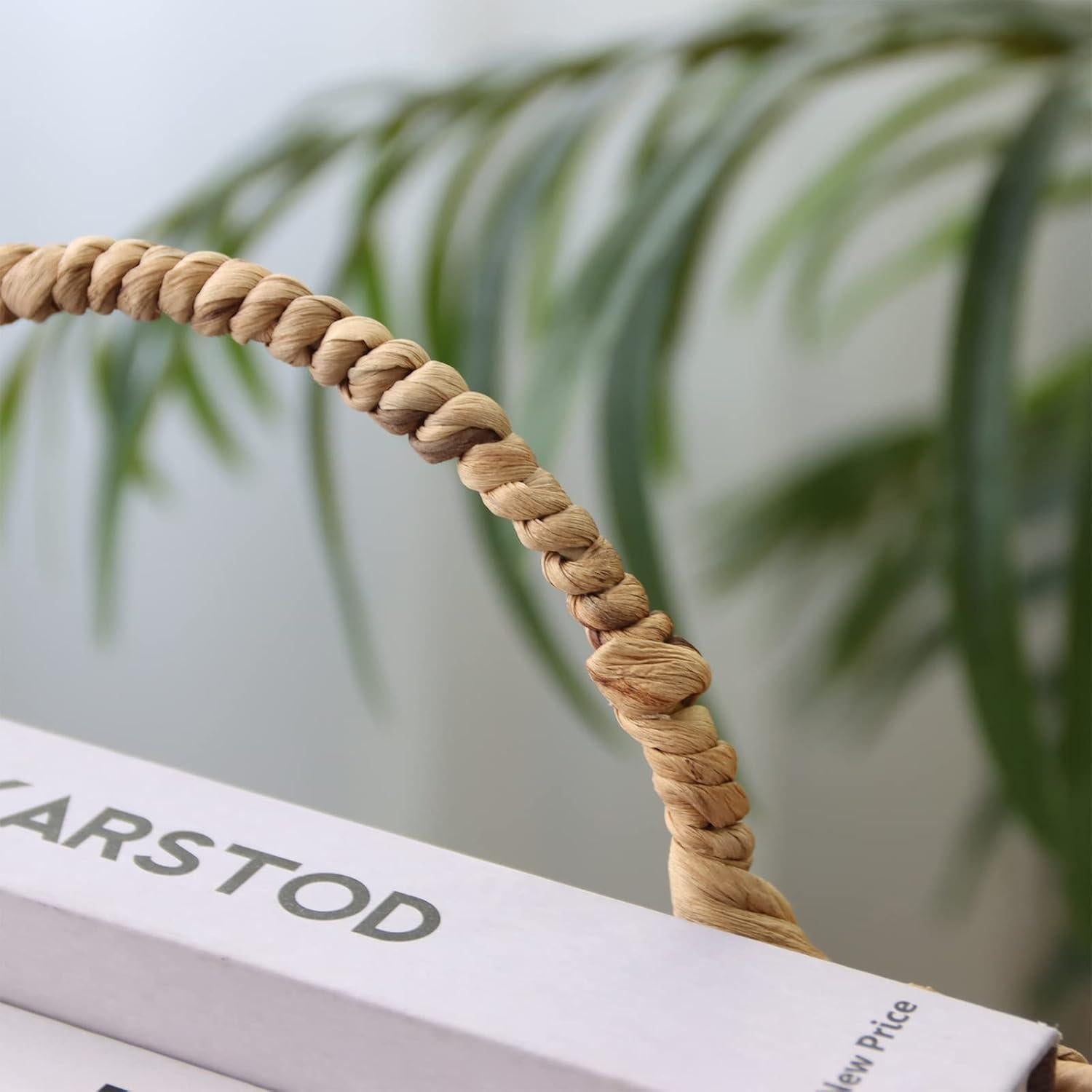 Cesta Colgante de Mimbre Natural CHANGMAN 30x30x12 cm