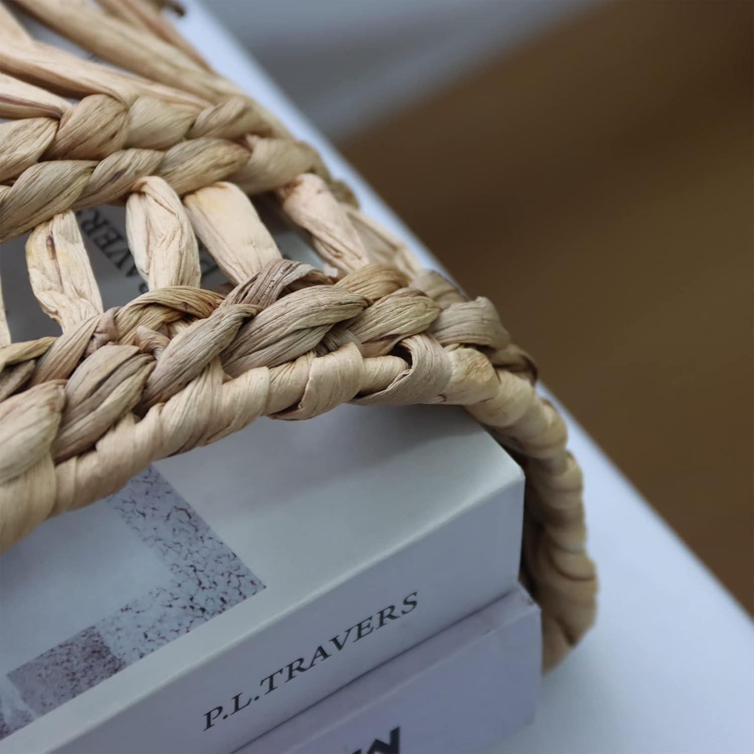 Cesta Colgante de Mimbre Natural CHANGMAN 30x30x12 cm