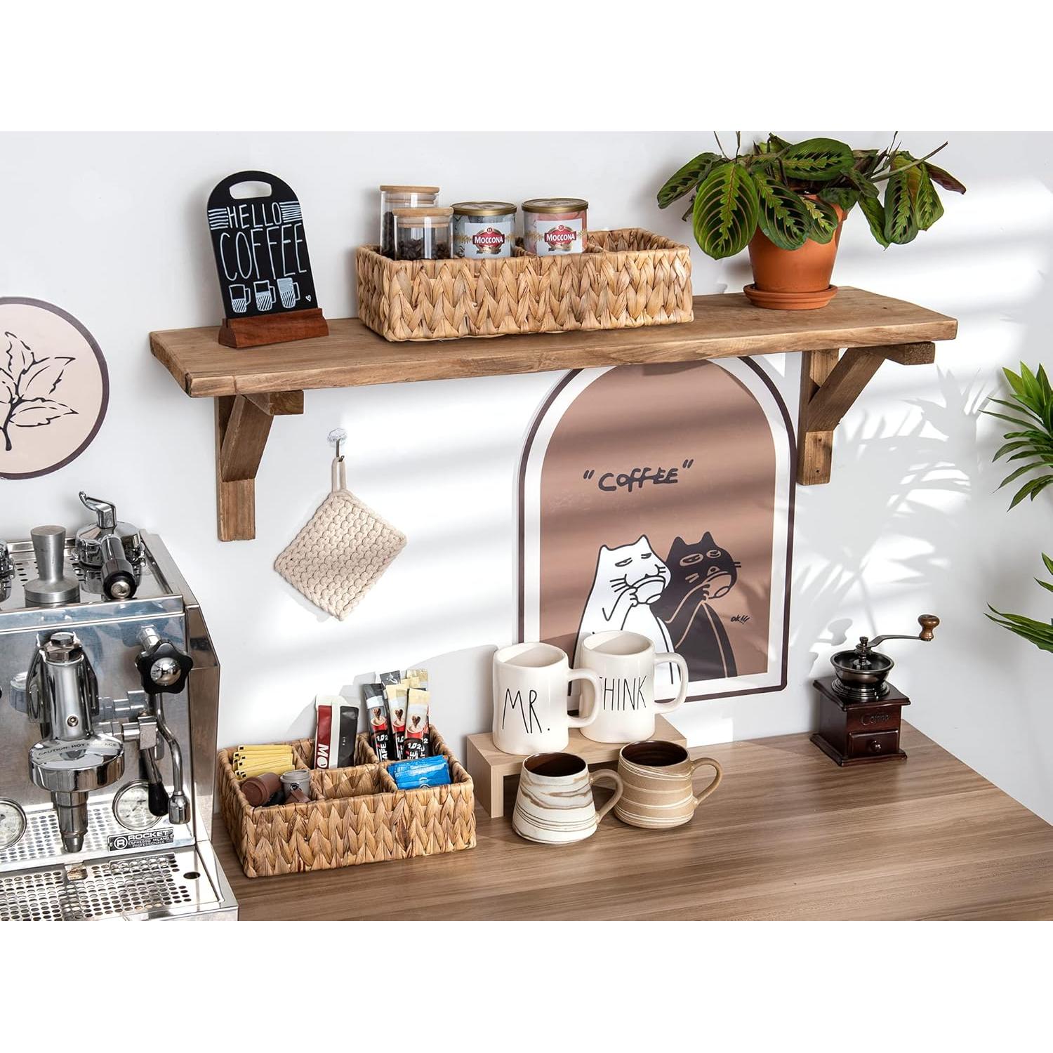 Cesta de Mimbre Pequeña StorageWorks 4 Secciones Natural