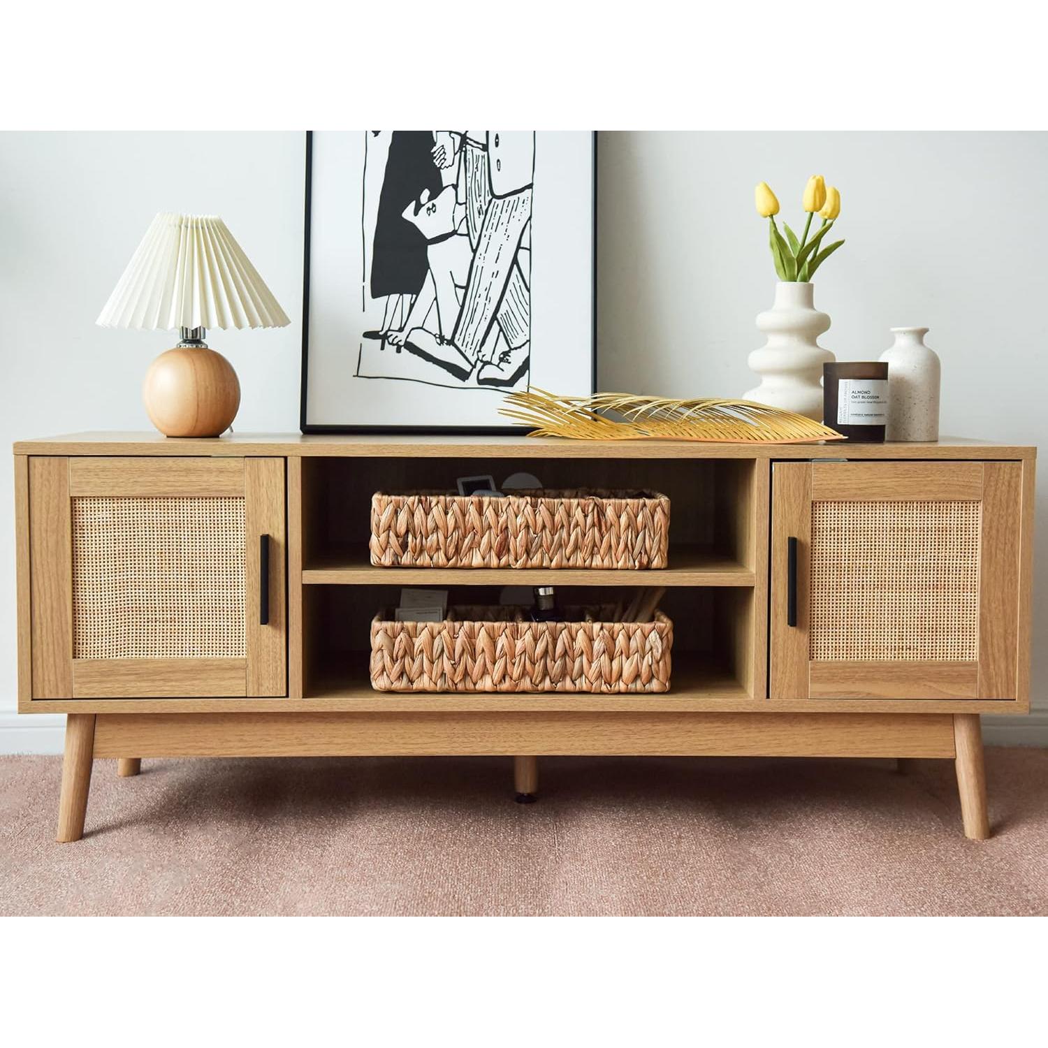 Cesta de Mimbre Pequeña StorageWorks 4 Secciones Natural