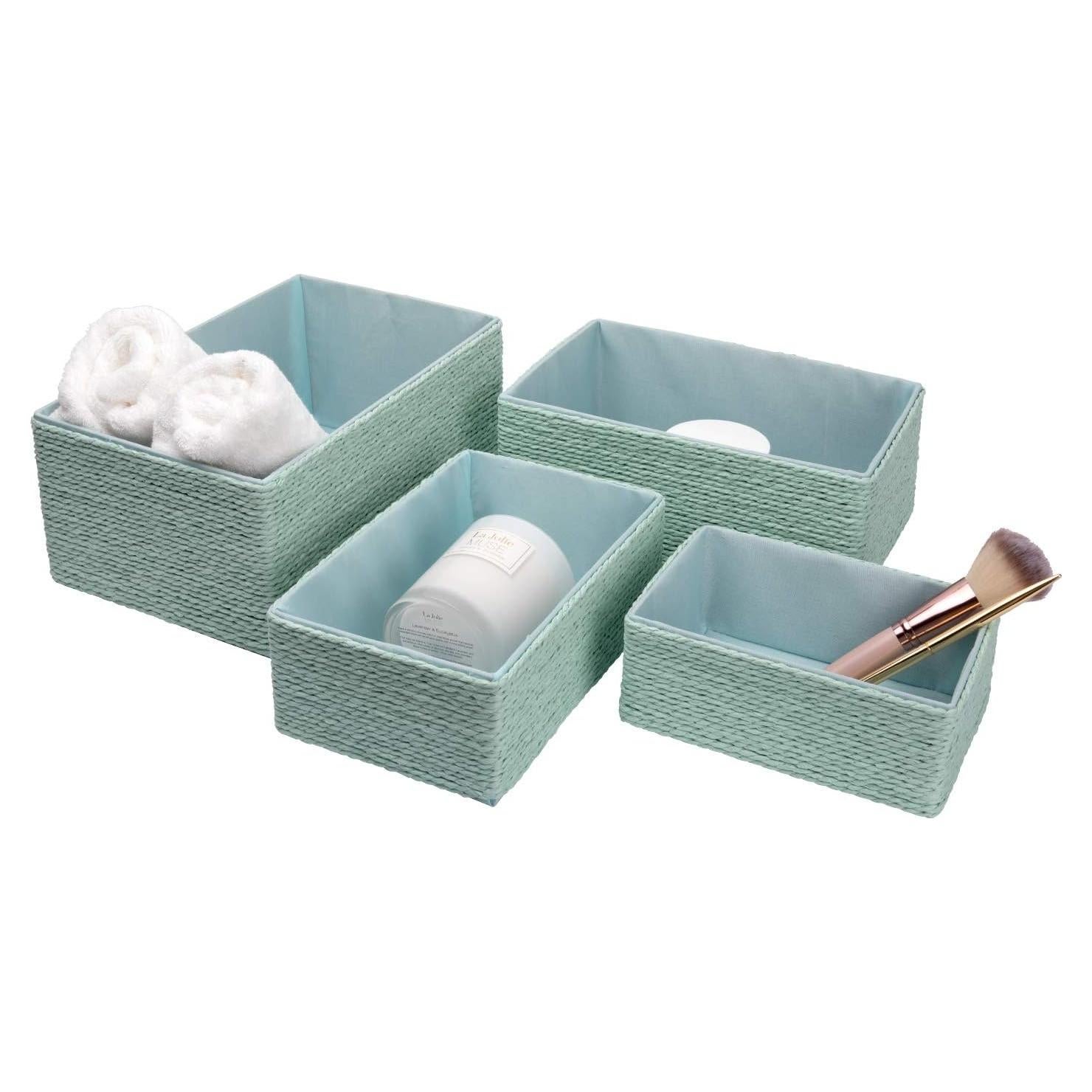 Juego de 4 Cestas de Almacenamiento LA JOLIE MUSE Verde Menta