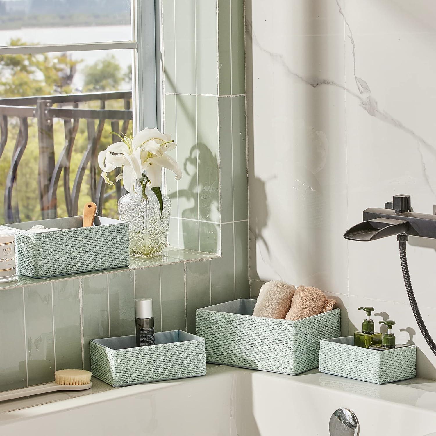 Juego de 4 Cestas de Almacenamiento LA JOLIE MUSE Verde Menta