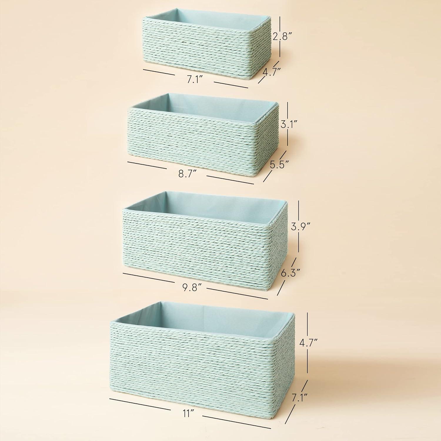 Juego de 4 Cestas de Almacenamiento LA JOLIE MUSE Verde Menta