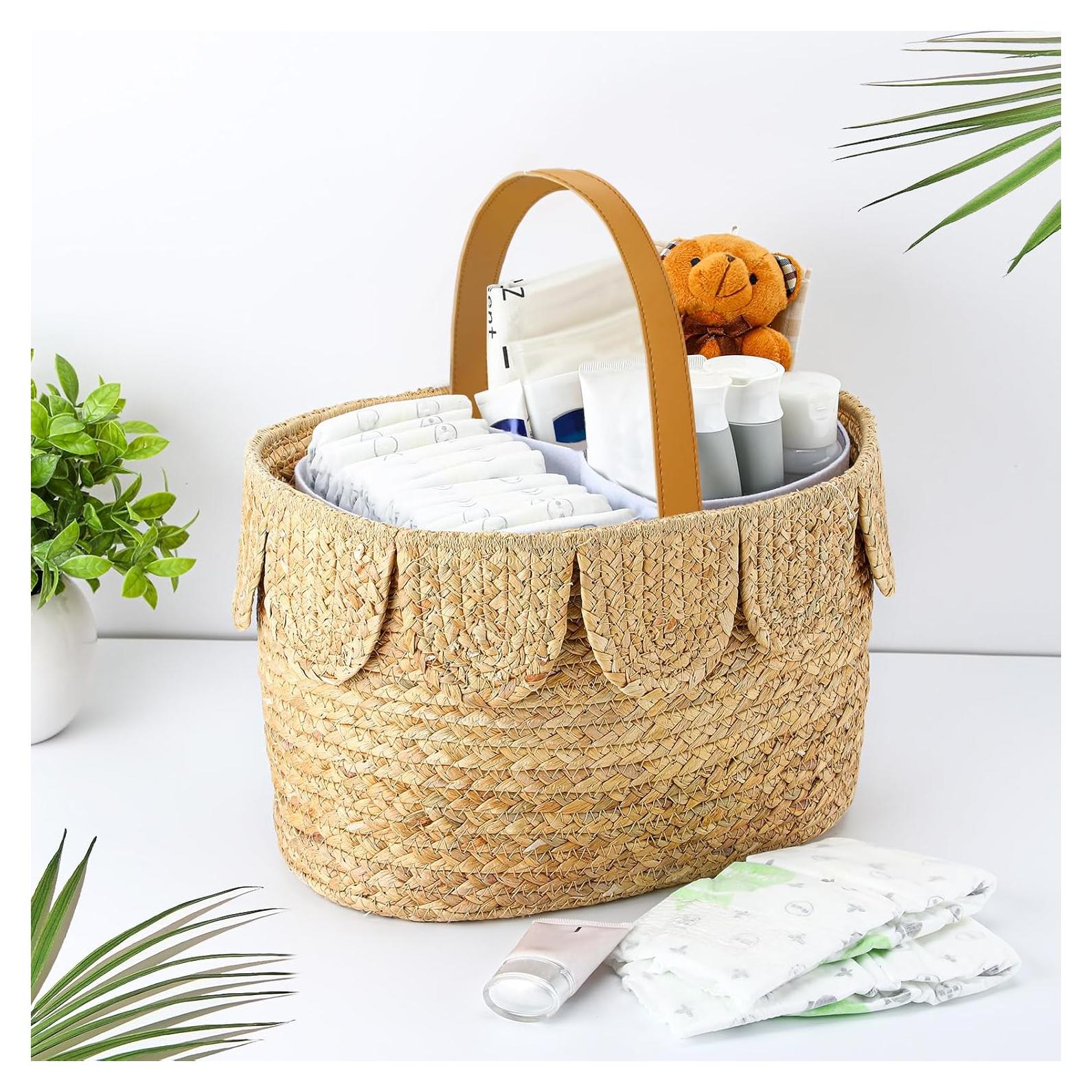 Organizador de Pañales Cinnvoice Ovalado Madera 17.8x34.3 cm