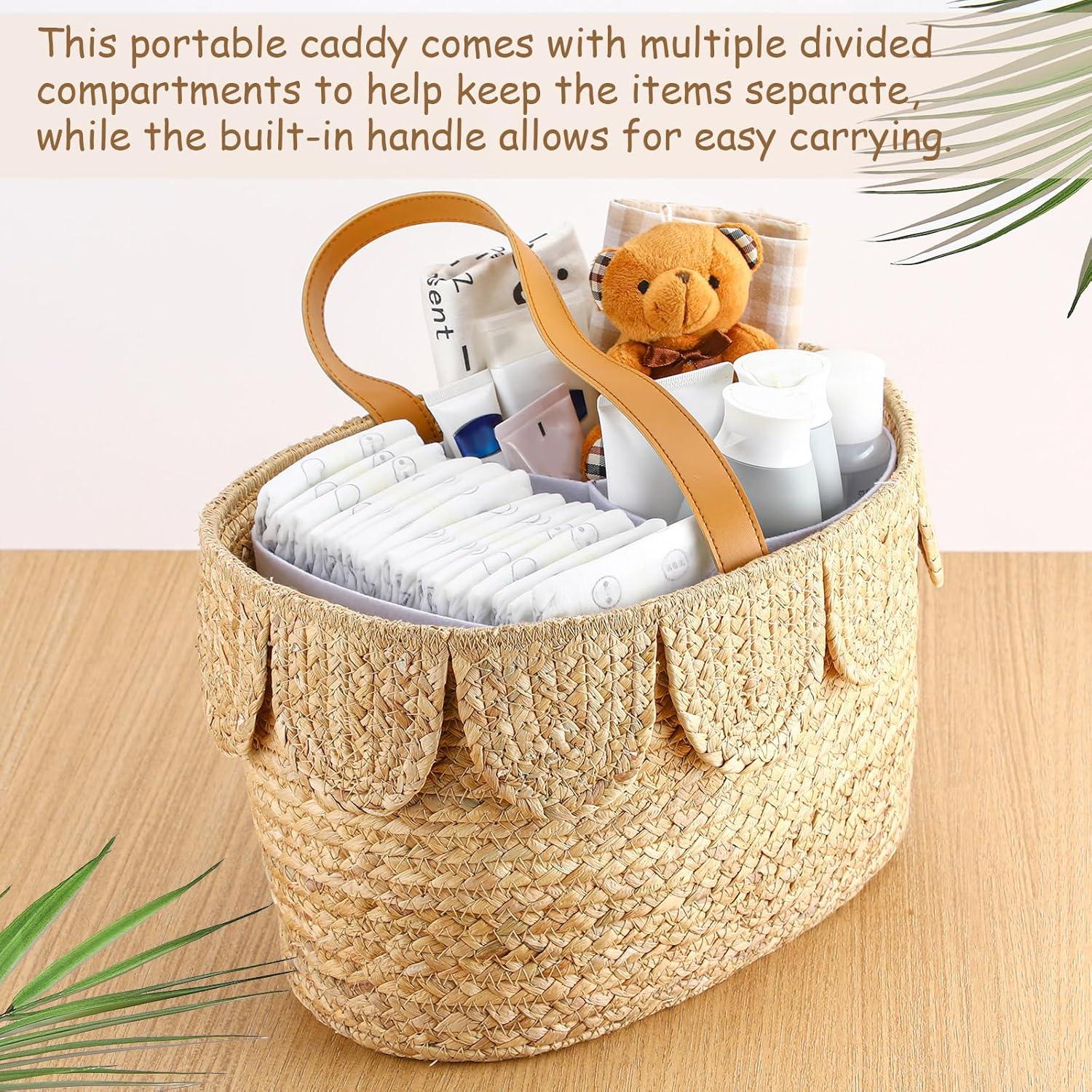 Organizador de Pañales Cinnvoice Ovalado Madera 17.8x34.3 cm