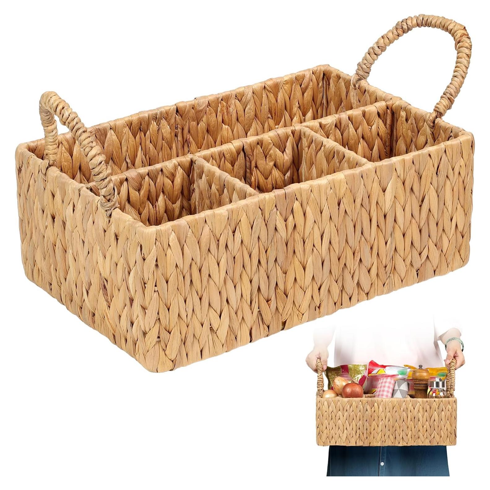 Cesta de Almacenamiento SIEUSALEVN de Jacinto de Agua 4 Secciones