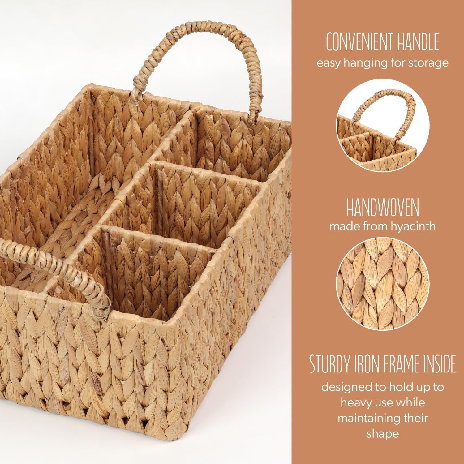 Cesta de Almacenamiento SIEUSALEVN de Jacinto de Agua 4 Secciones