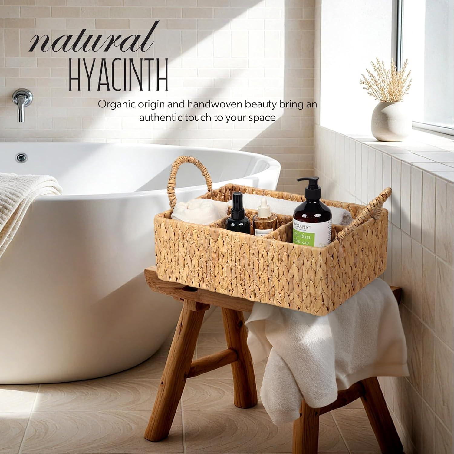 Cesta de Almacenamiento SIEUSALEVN de Jacinto de Agua 4 Secciones