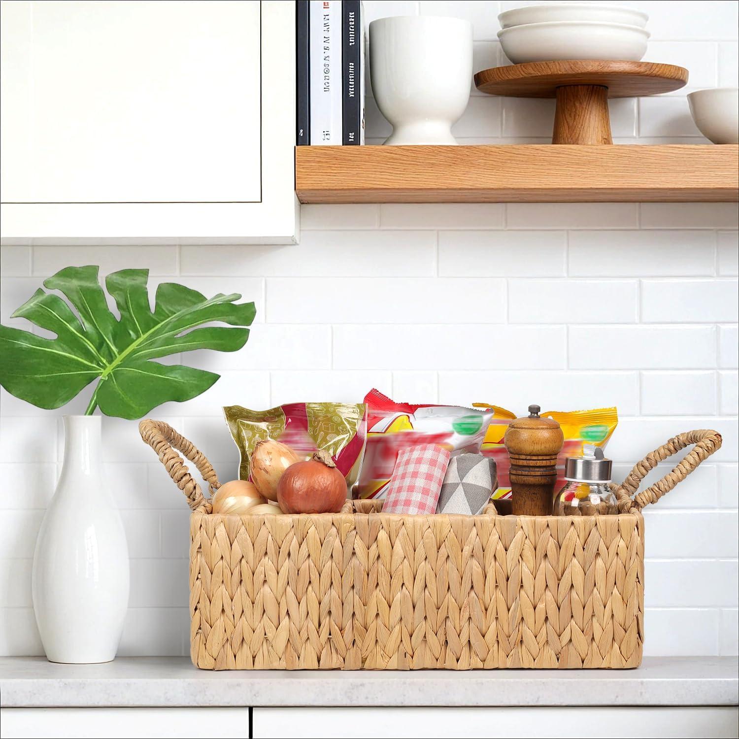 Cesta de Almacenamiento SIEUSALEVN de Jacinto de Agua 4 Secciones