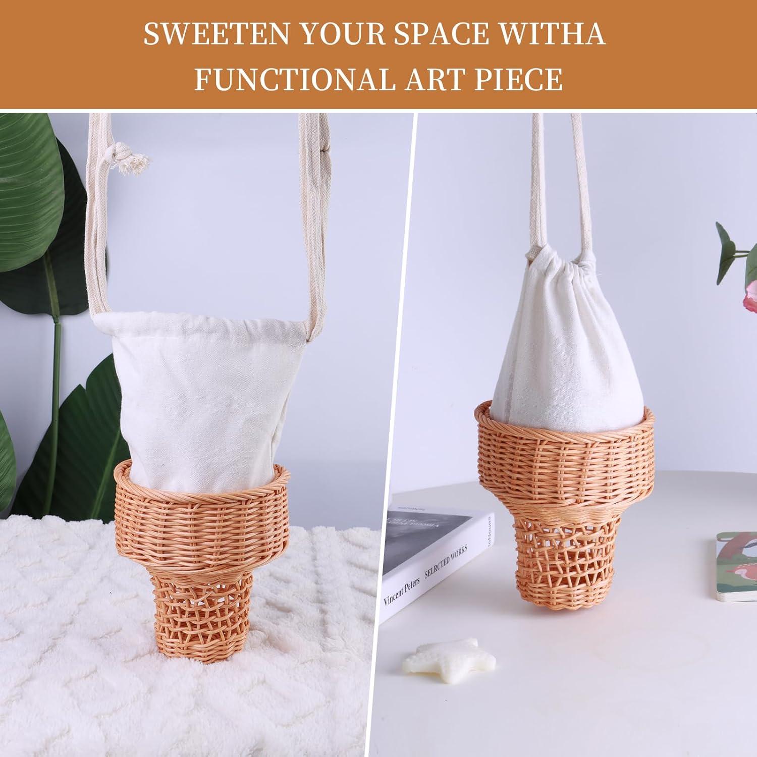 Cesta de Almacenamiento de Ratán Natural VINE & CO 15x15cm