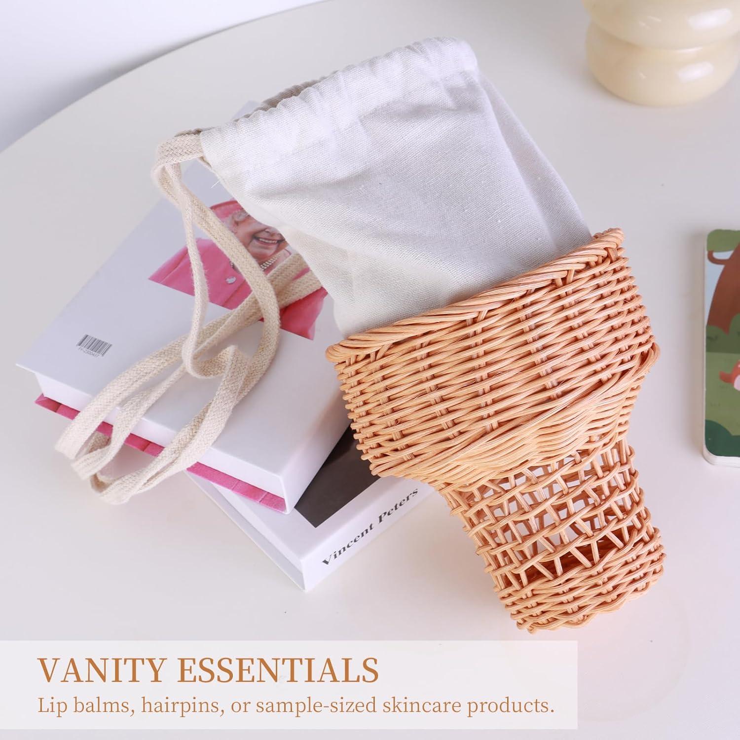 Cesta de Almacenamiento de Ratán Natural VINE & CO 15x15cm