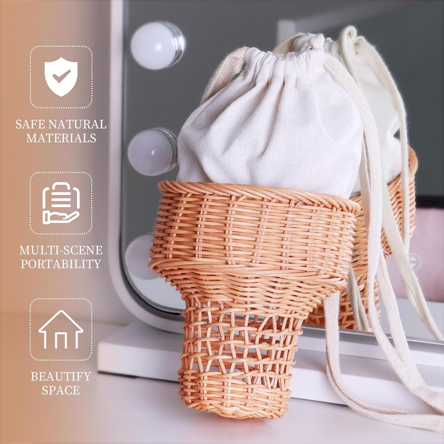 Cesta de Almacenamiento de Ratán Natural VINE & CO 15x15cm