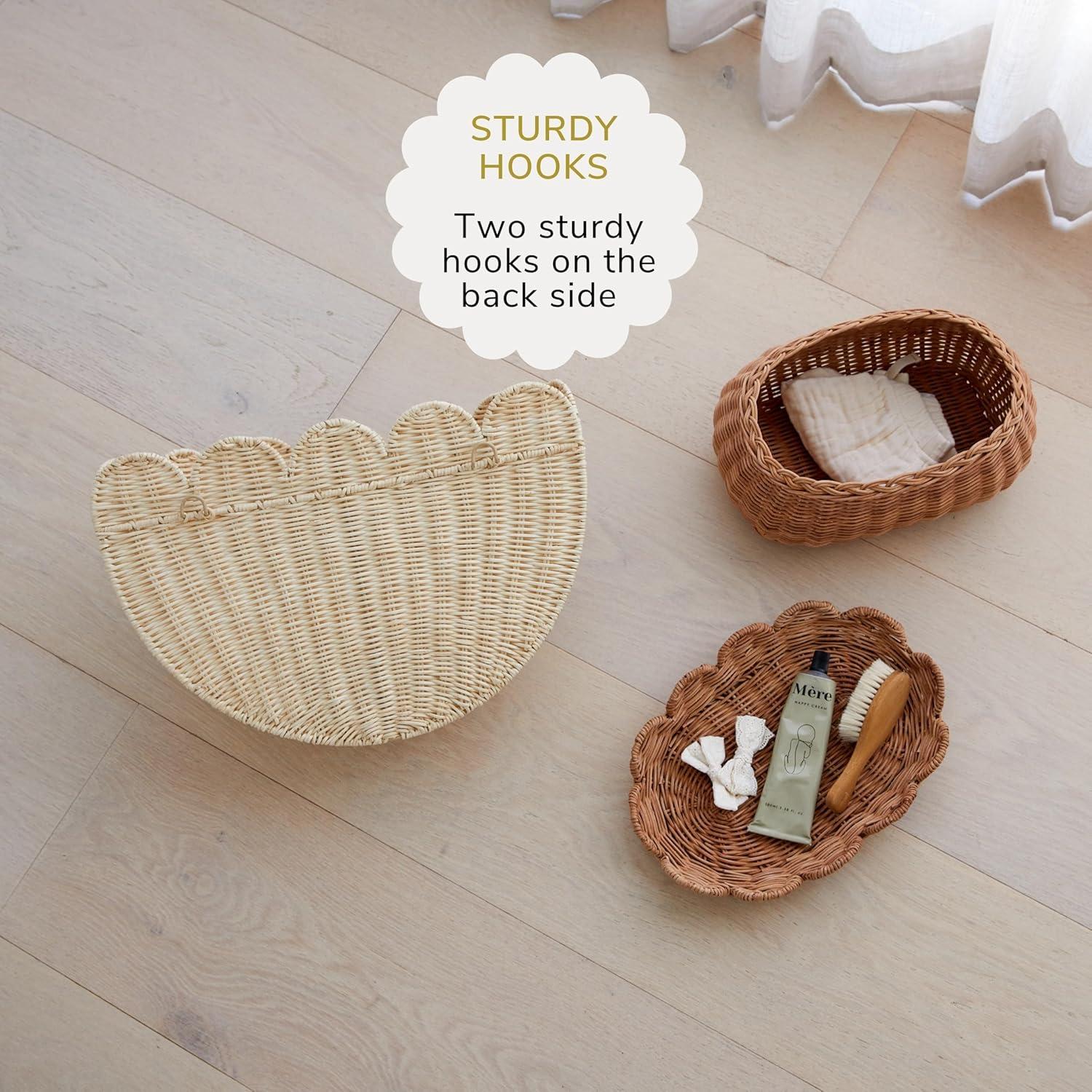 Cesta de Mimbre Colgante BEBE BASK Lola Ondulada 40x26x18cm