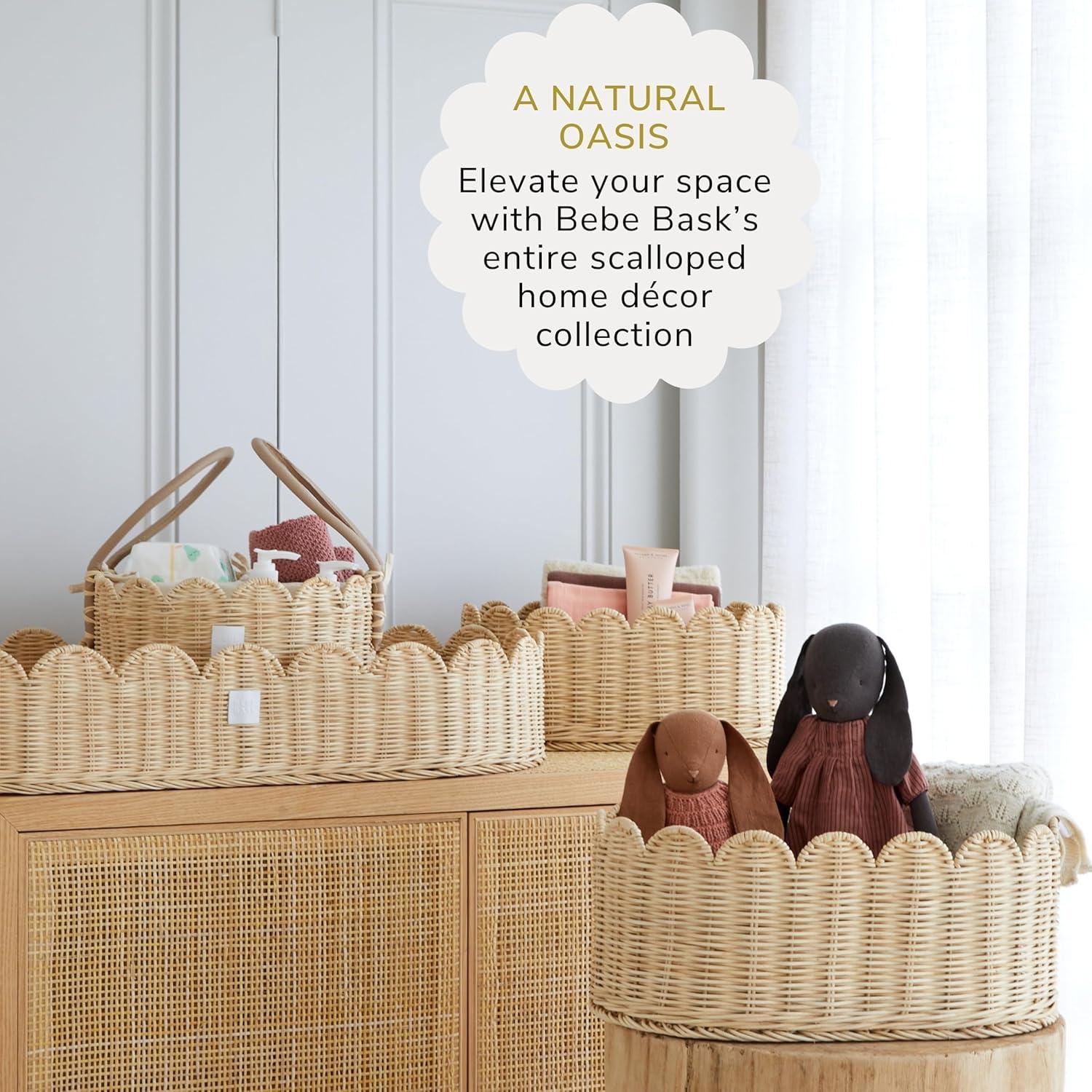 Cesta de Mimbre Colgante BEBE BASK Lola Ondulada 40x26x18cm