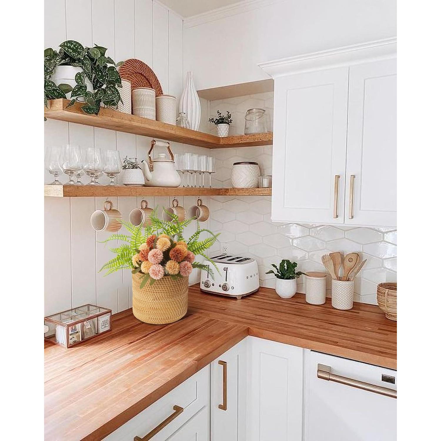 Mini Bote de Basura KOLWOVEN de Ratán Natural 19.8 cm