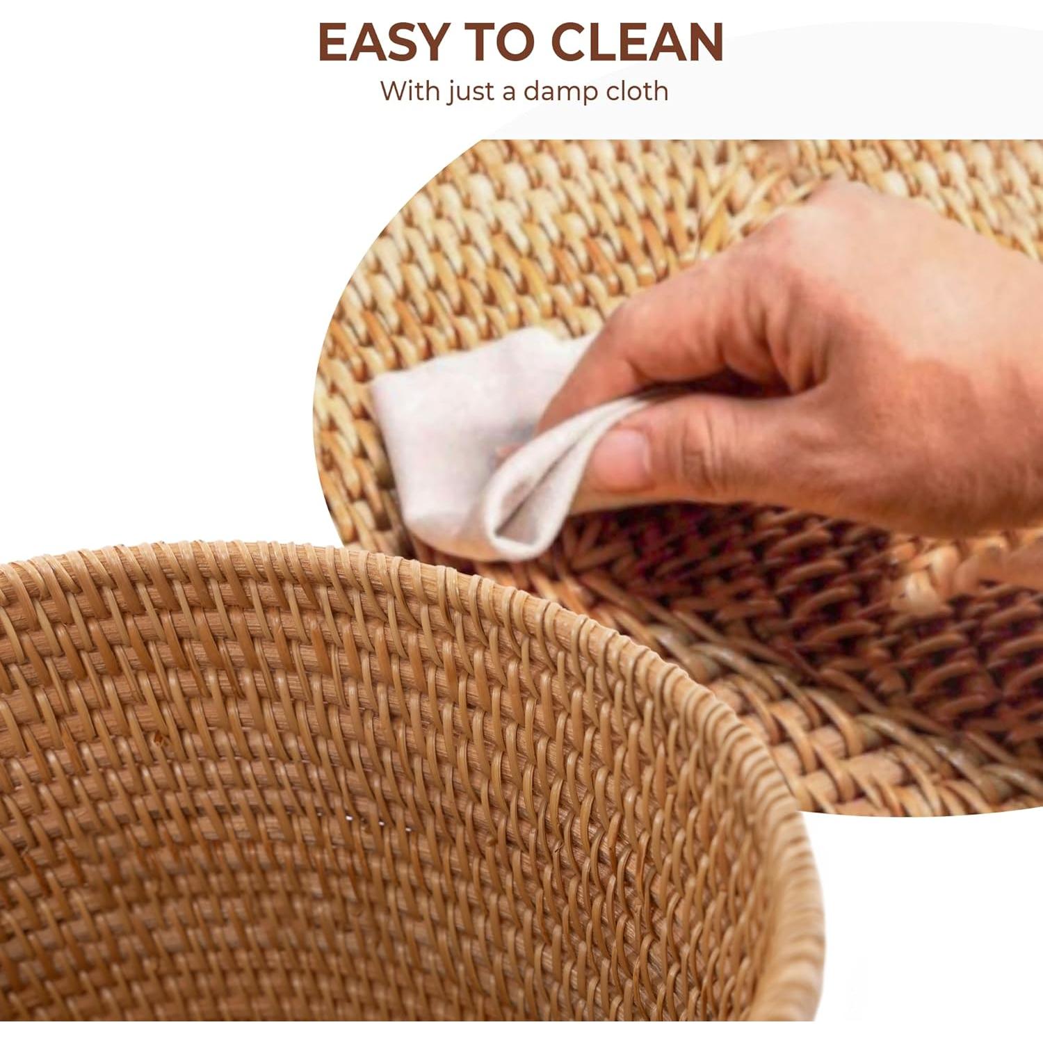 Mini Bote de Basura KOLWOVEN de Ratán Natural 19.8 cm